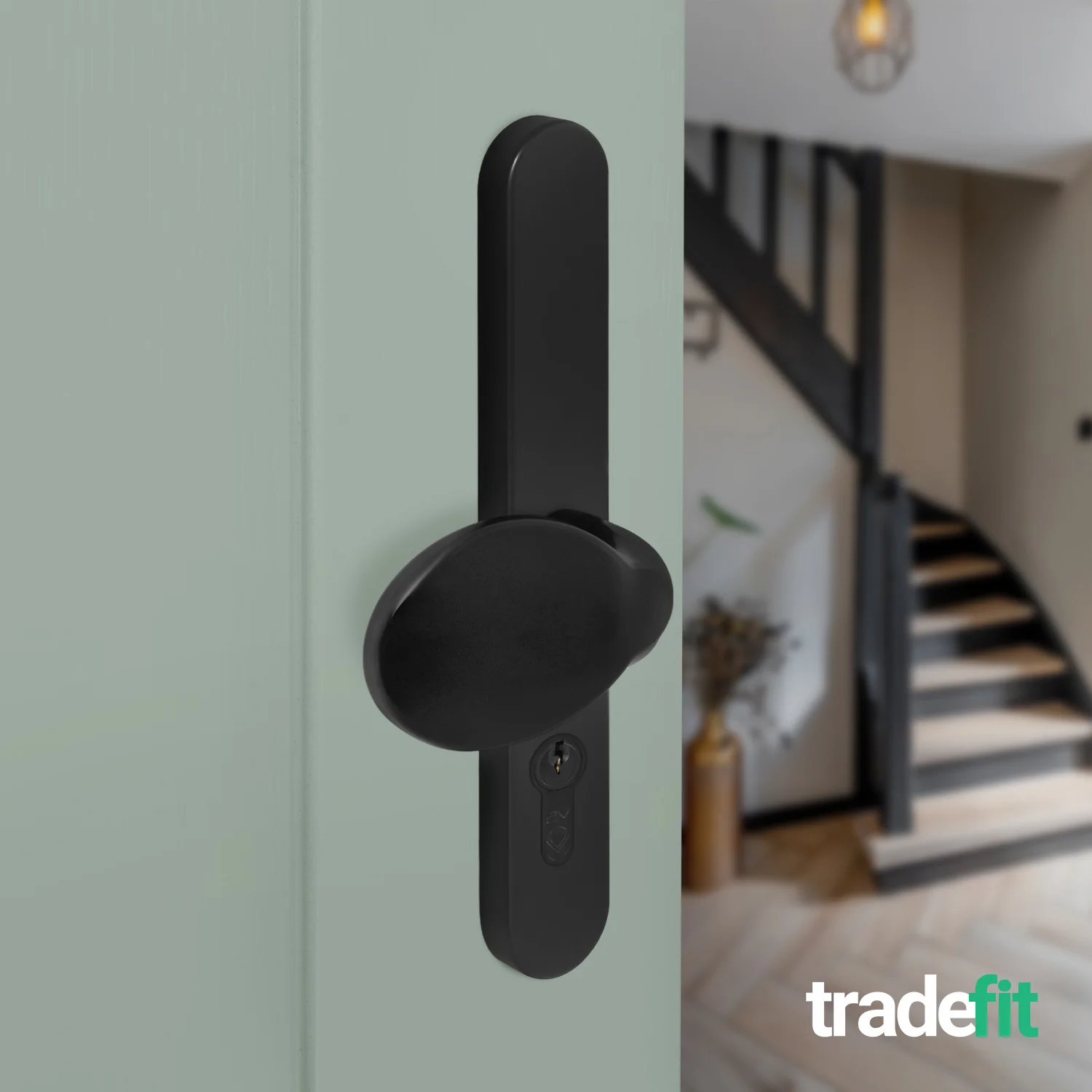Black UPVC Lever Pad Door Handles - 68mm PZ Centres - 215mm Fixing Centres - 245 x 32mm - Image 6