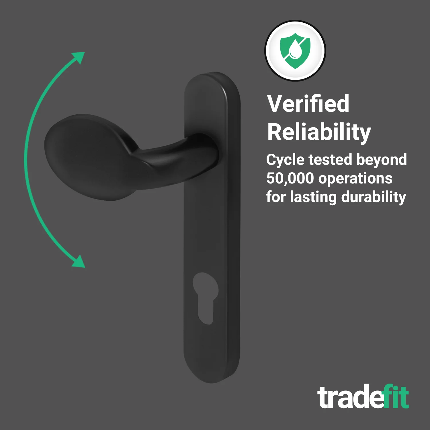 Black UPVC Lever Pad Door Handles - 92mm PZ Centres - 122mm Fixing Centres - 212 x 34mm - Image 7