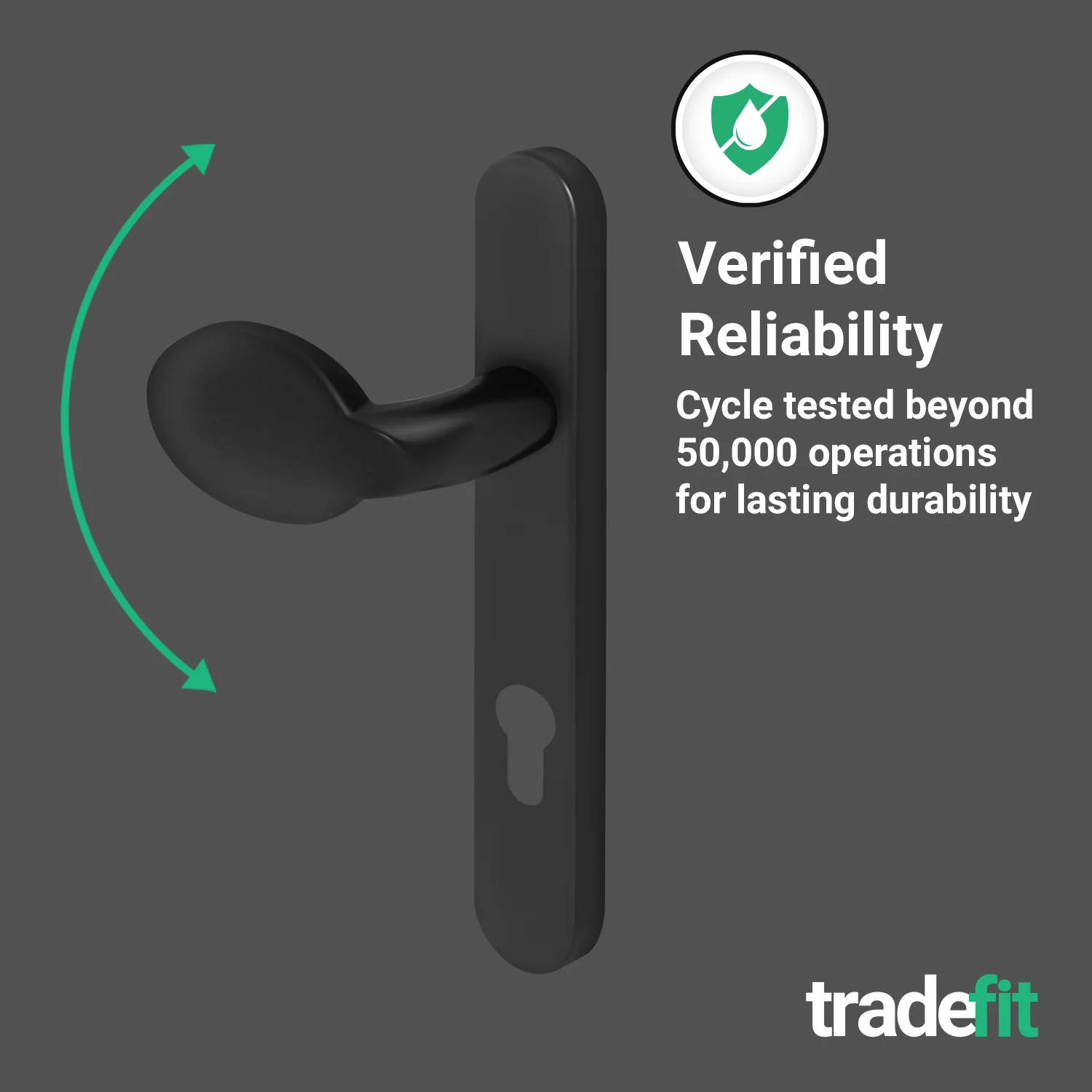 Black UPVC Lever Pad Door Handles - 92mm PZ Centres - 122mm Fixing Centres - 245 x 34mm - Image 7