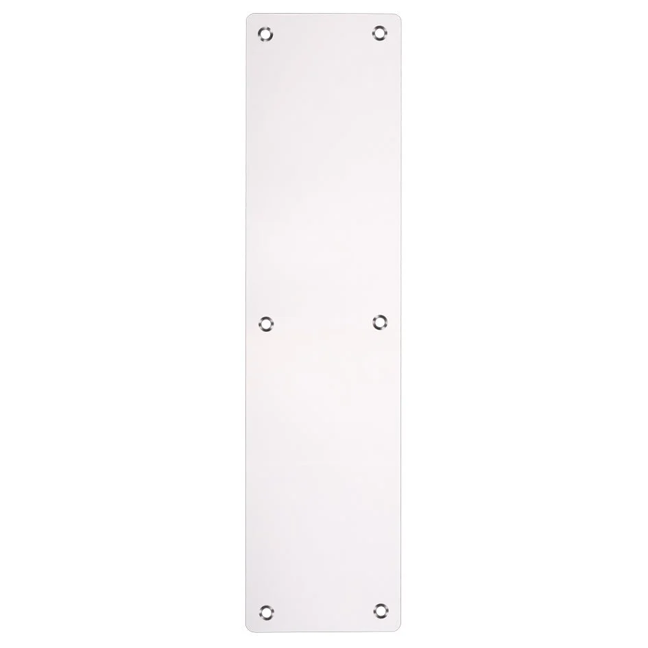 Door Finger Push Plate - 75mm x 300mm - Radius - Polished Stainless