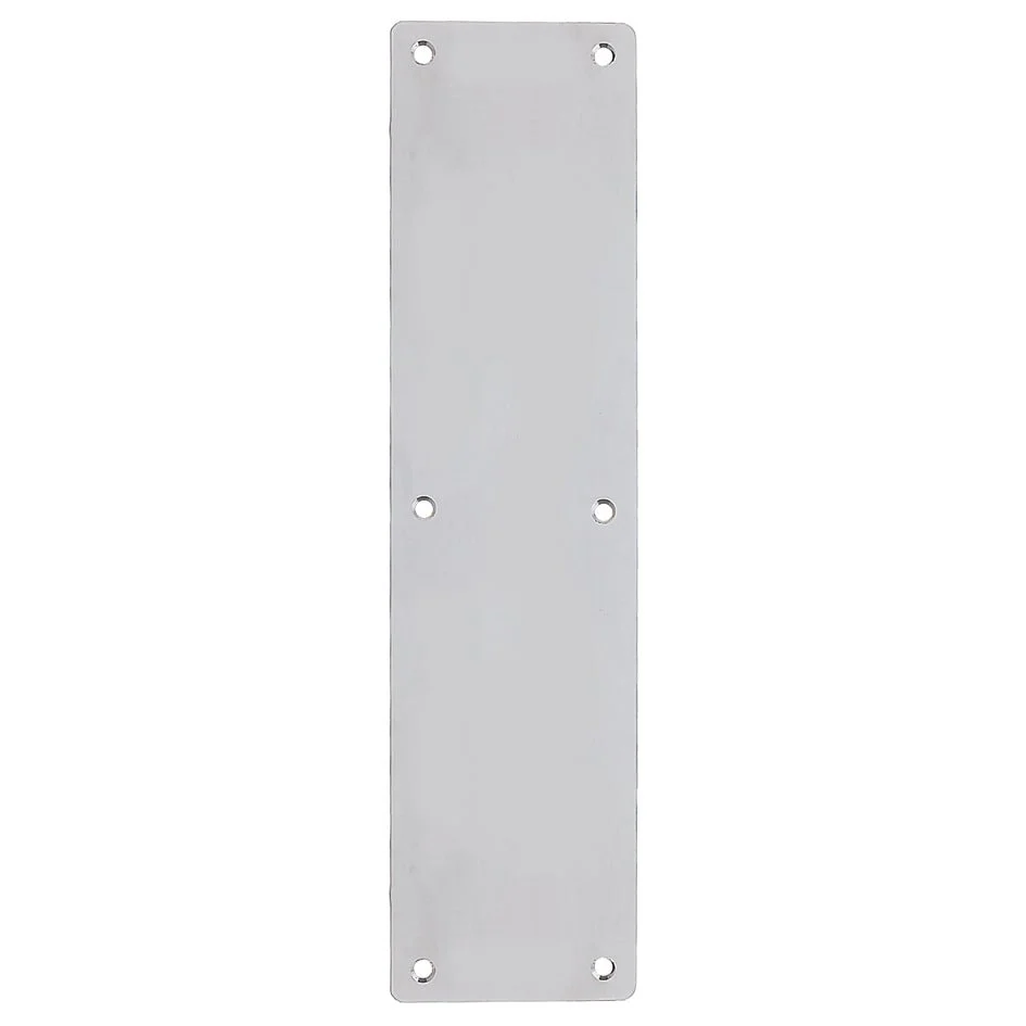 Door Finger Push Plate - 75mm x 300mm - Radius - Satin Stainless