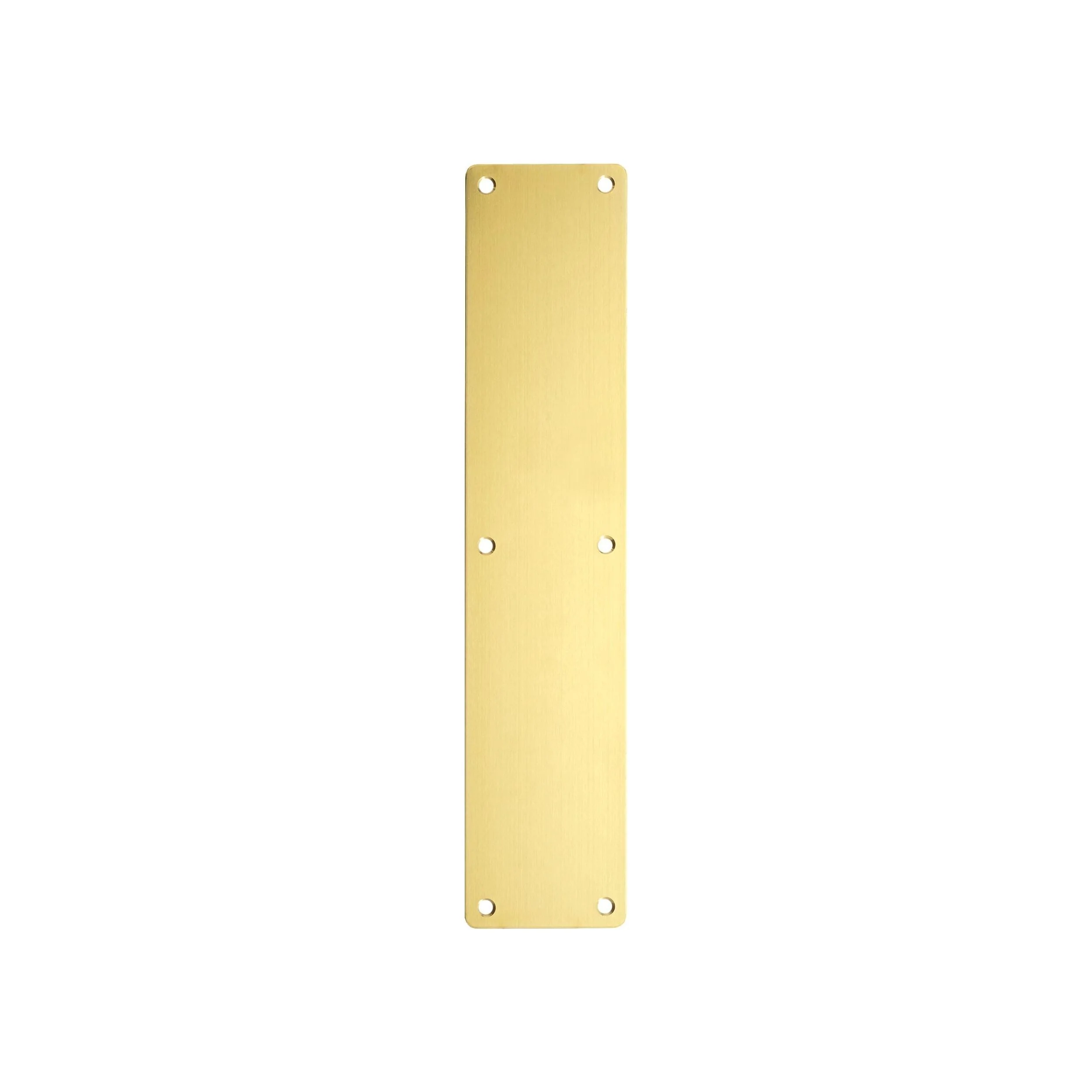 Door Finger Push Plate - 75mm x 350mm - Radius - Satin Brass