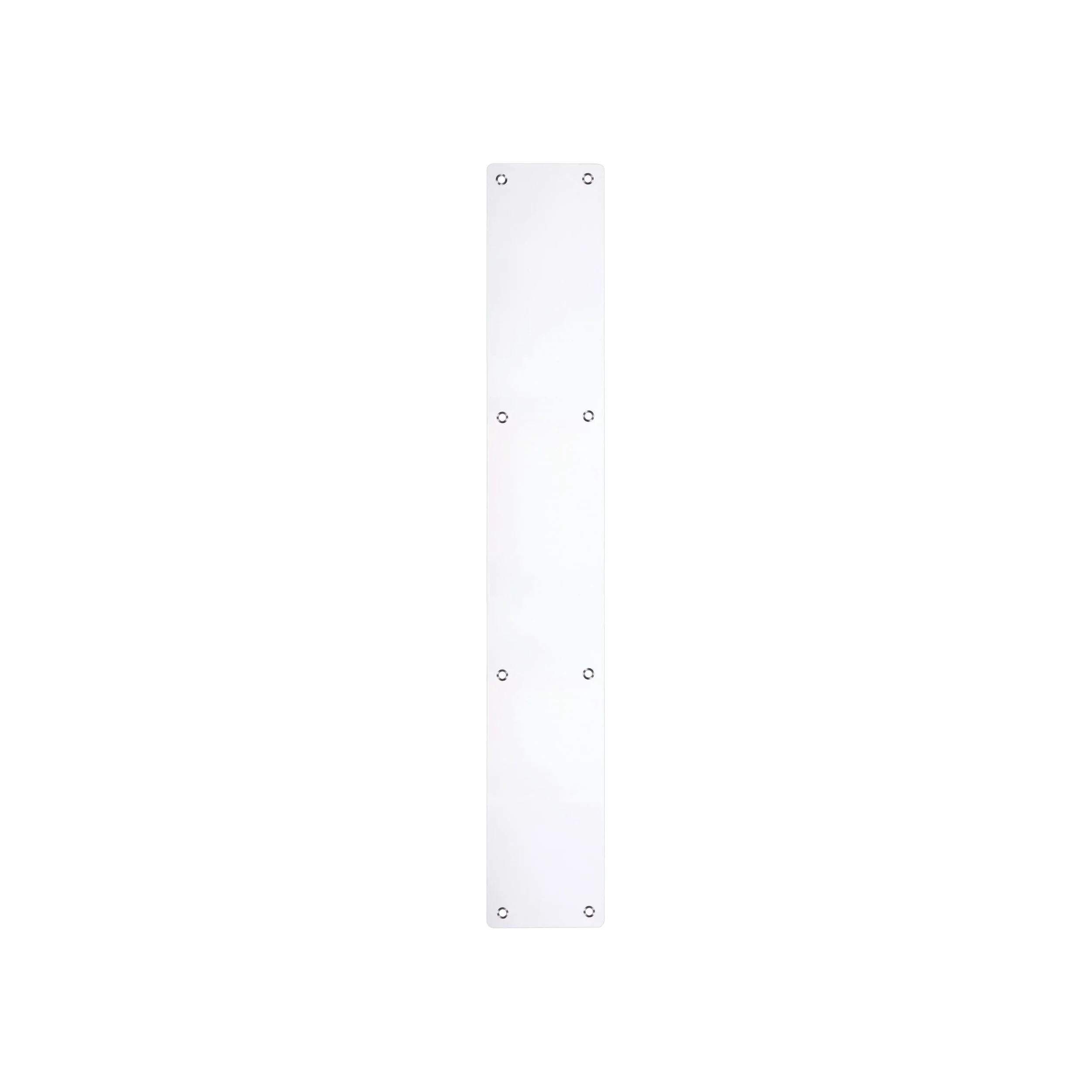 Door Finger Push Plate - 75mm x 475mm - Radius - Polished Stainless