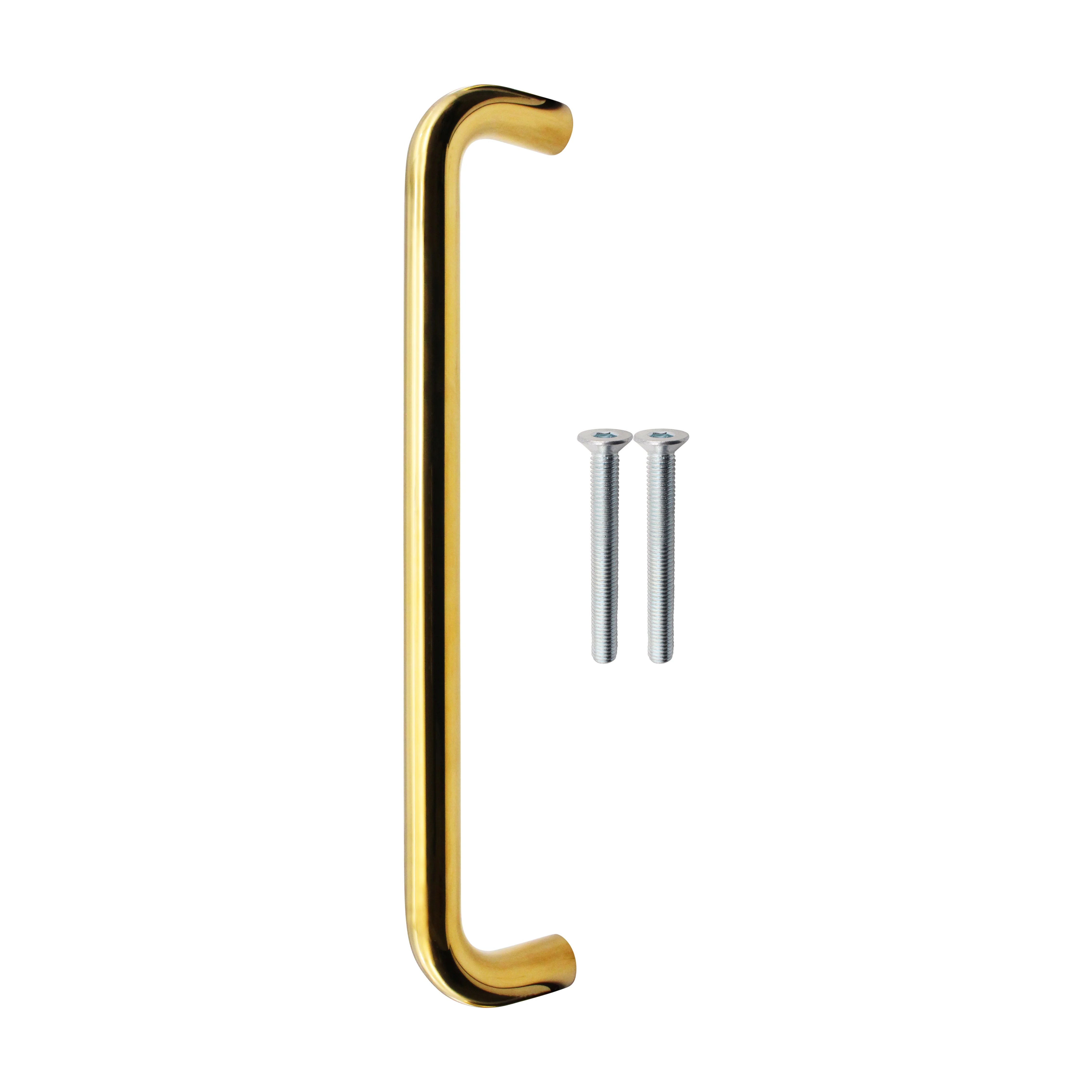 Bolt Fix Pull Handle - 300mm x 19mm - PVD Polished Brass