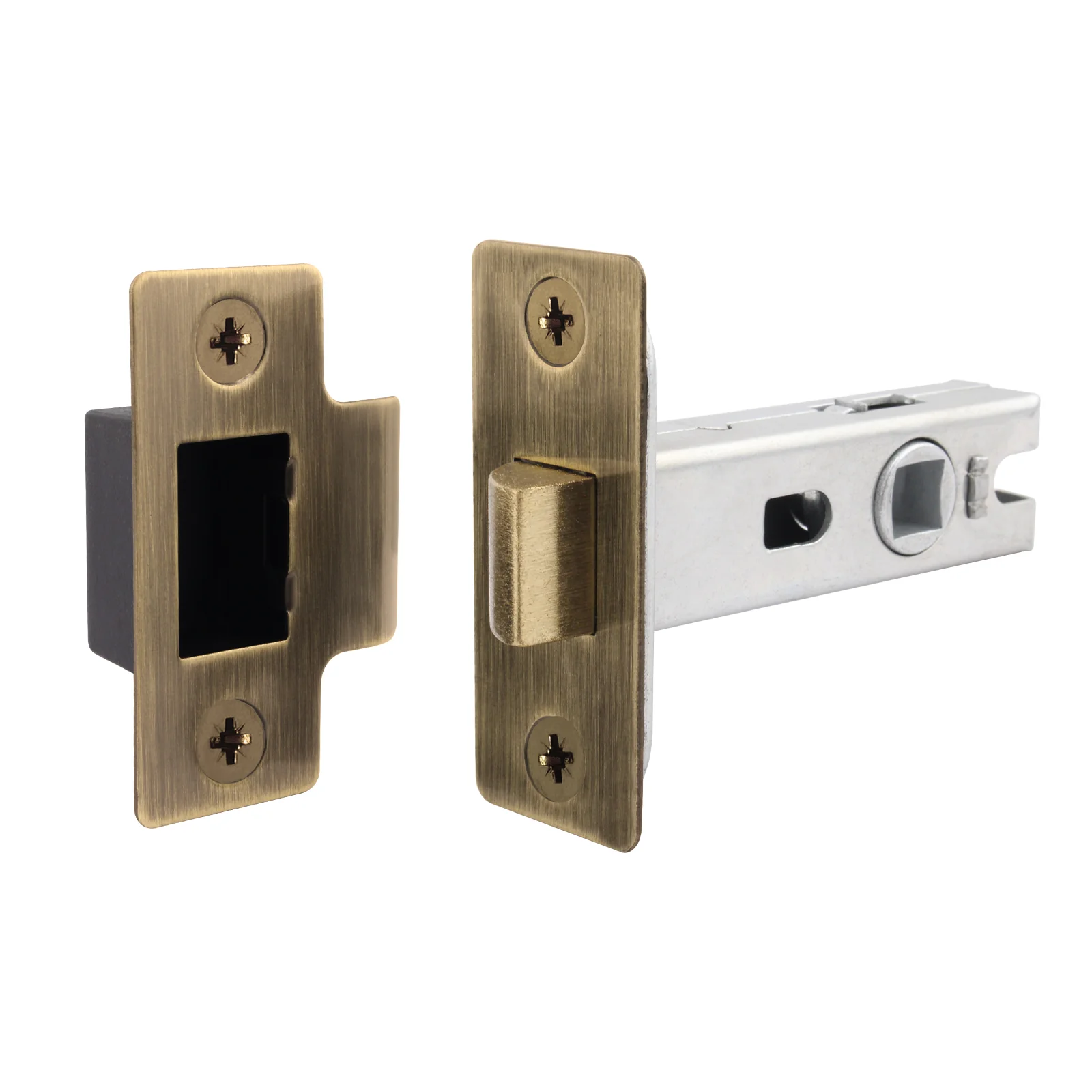 2.5 inch/64mm Tubular Latch Bolt Through - 44mm Backset - Antique Brass