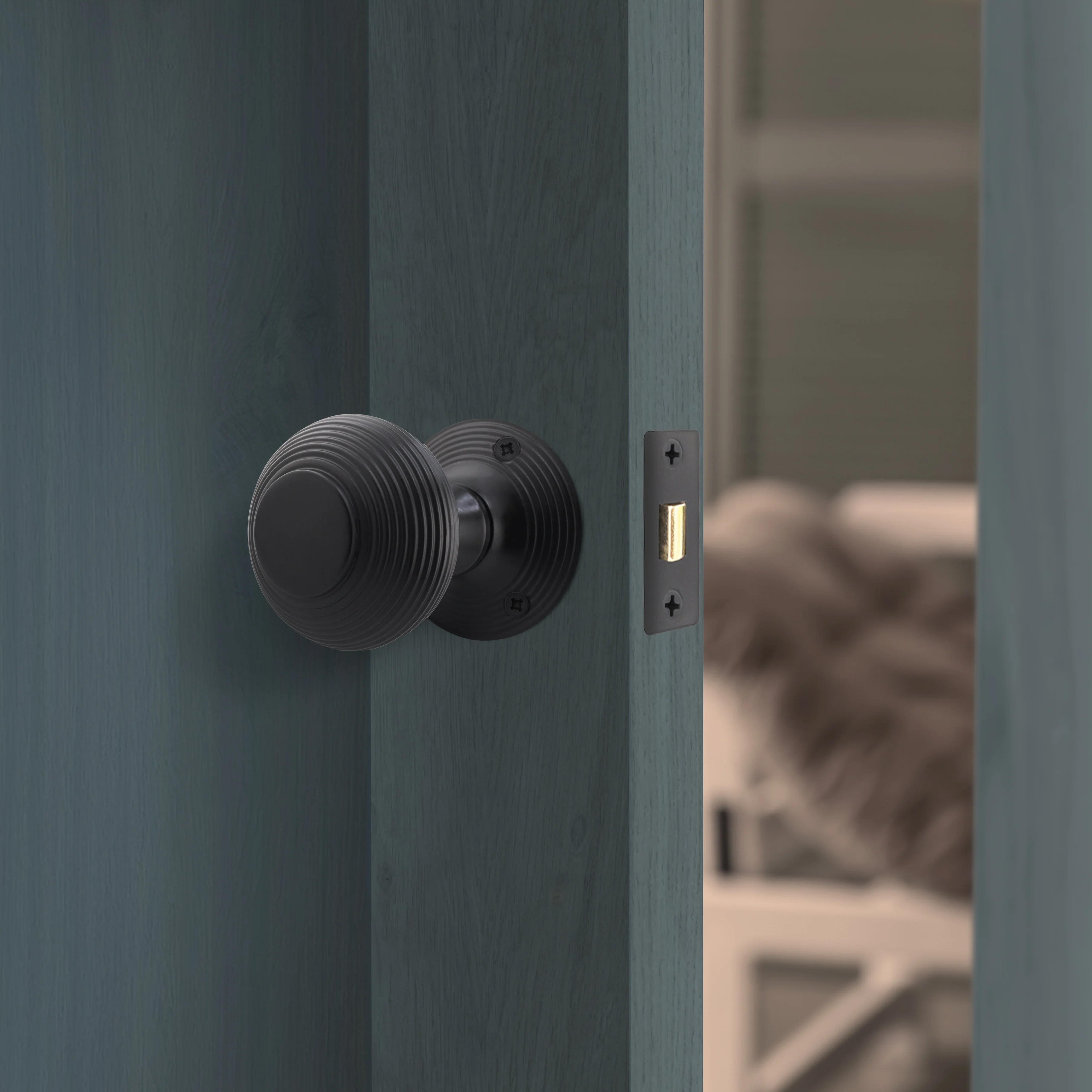 2.5 inch/64mm Tubular Latch Bolt Through - 44mm Backset - Black - Image 7