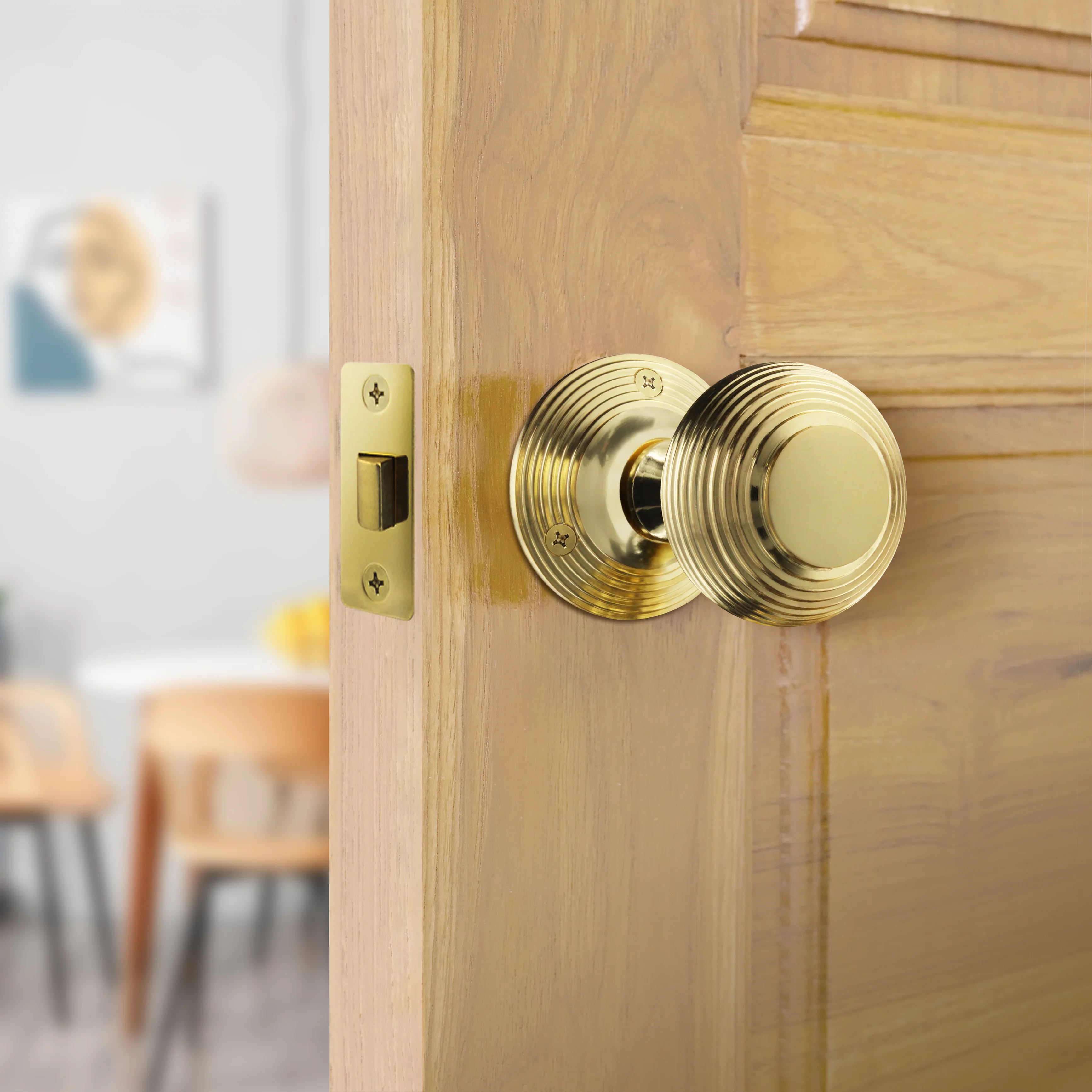 2.5 inch/64mm Tubular Latch Bolt Through - 44mm Backset - Brassed - Image 6