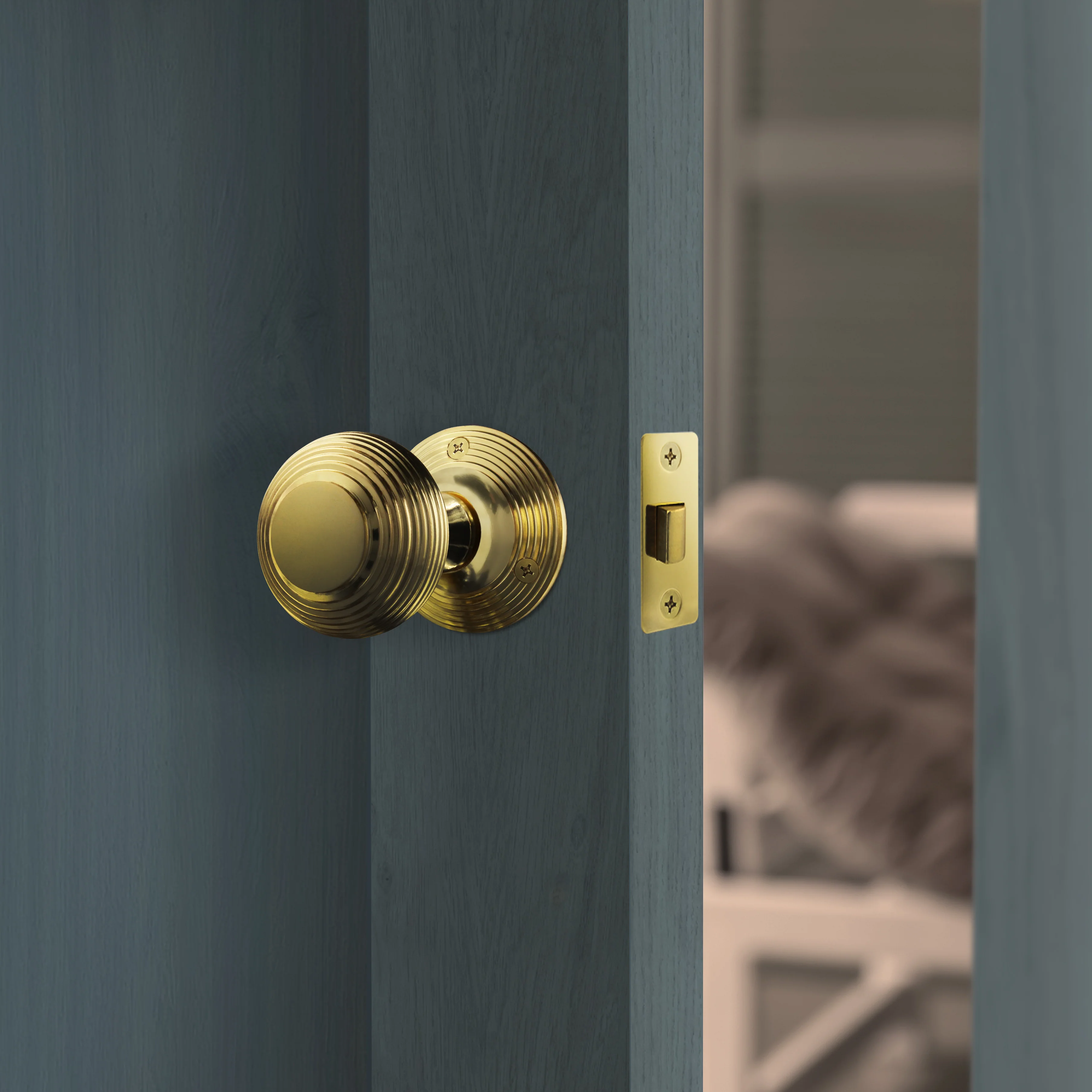 2.5 inch/64mm Tubular Latch Bolt Through - 44mm Backset - Brassed - Image 7