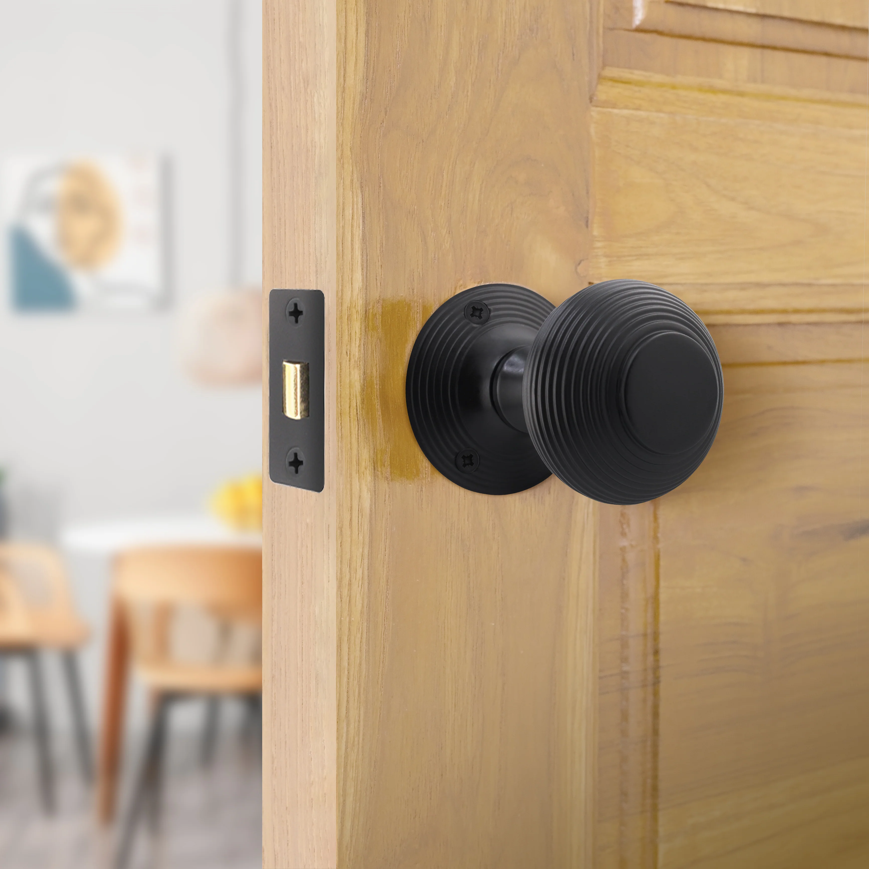3 inch/76mm Tubular Latch Bolt Through - 57mm Backset - Black - Image 6