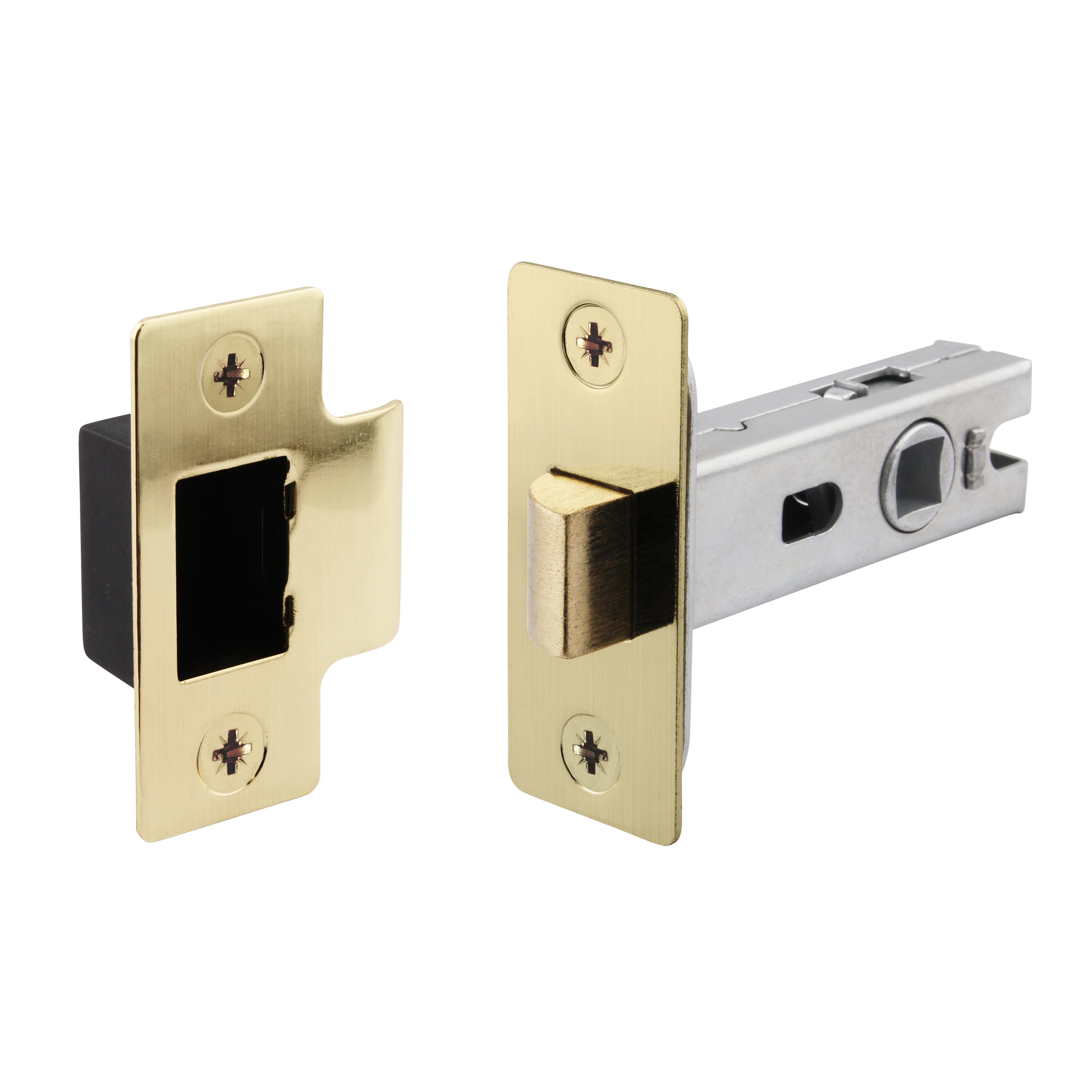 3 inch/76mm Tubular Latch Bolt Through - 57mm Backset - Satin Brass