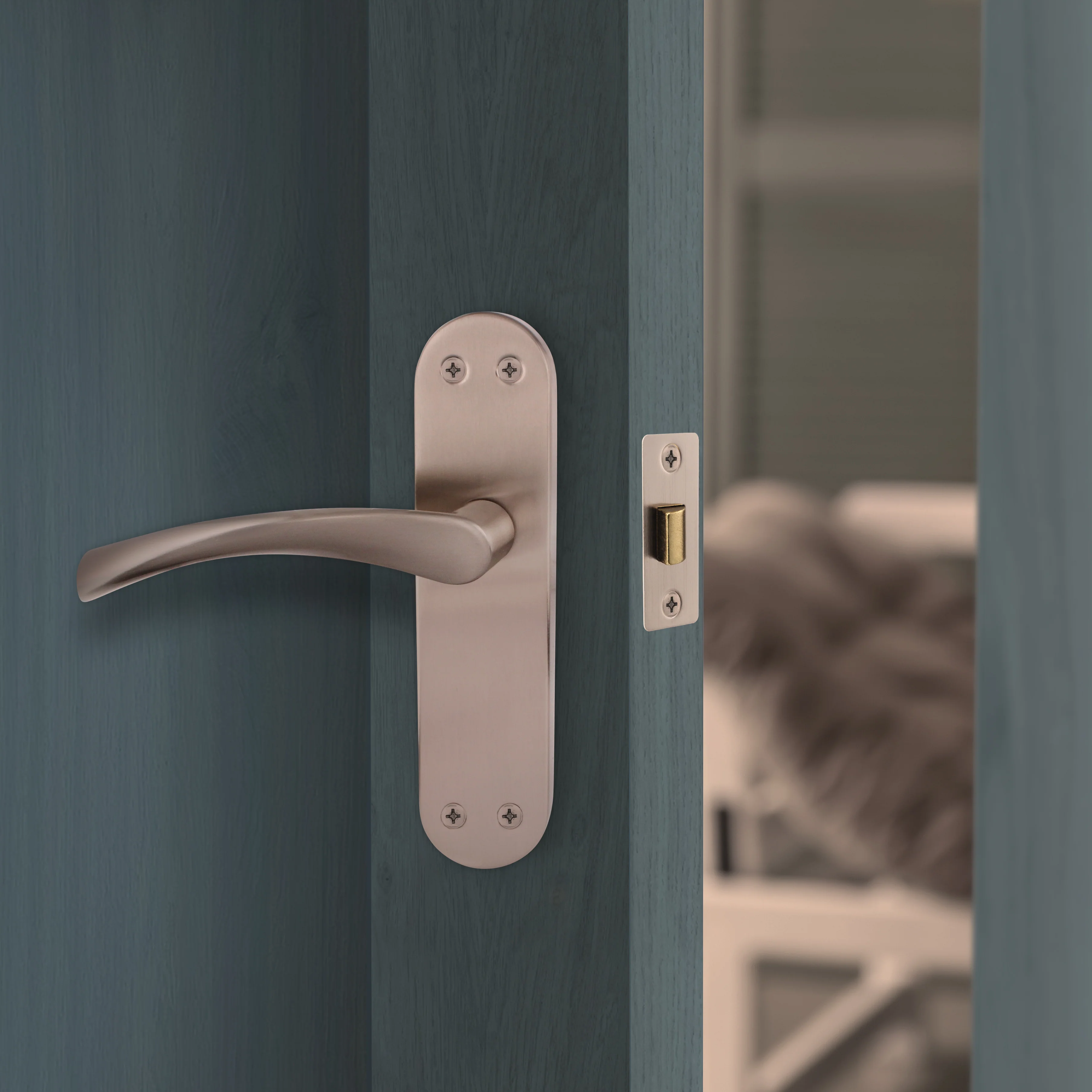 3 inch/76mm Tubular Latch Bolt Through - 57mm Backset - Satin Nickel - Image 7