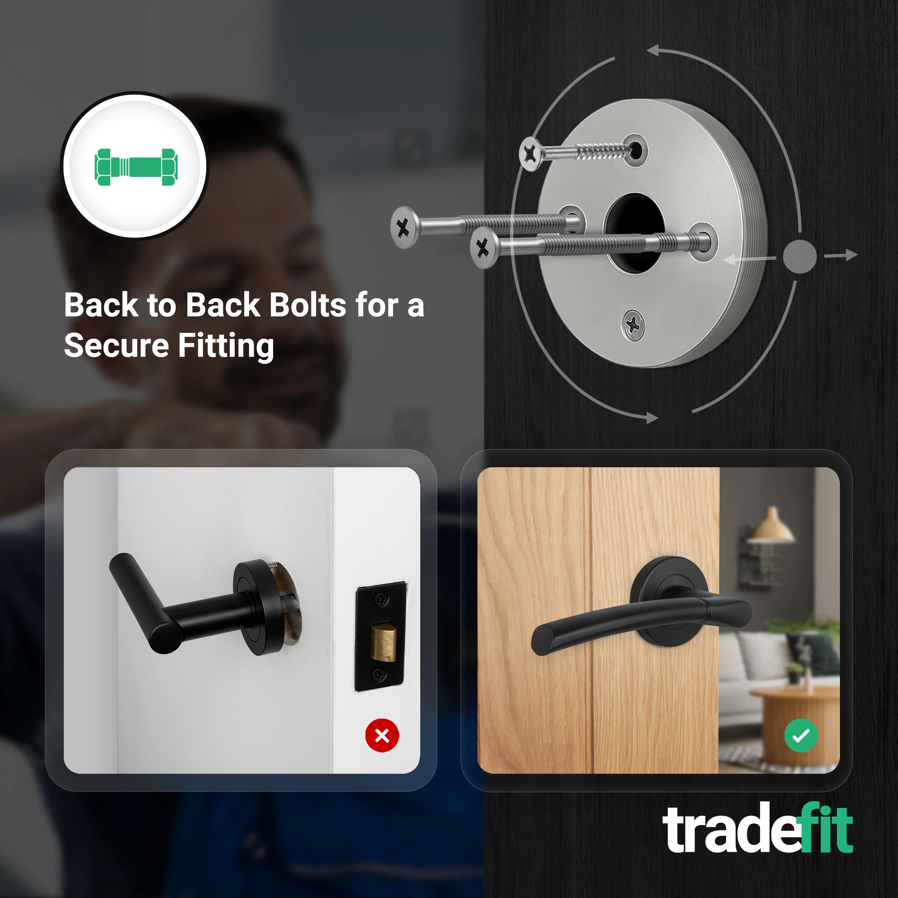 Bosa Matt Black Lever on Rose Door Handle Kit - 80mm Euro Sashlock and Thumbturn Cylinder - Master Keyed - Image 5