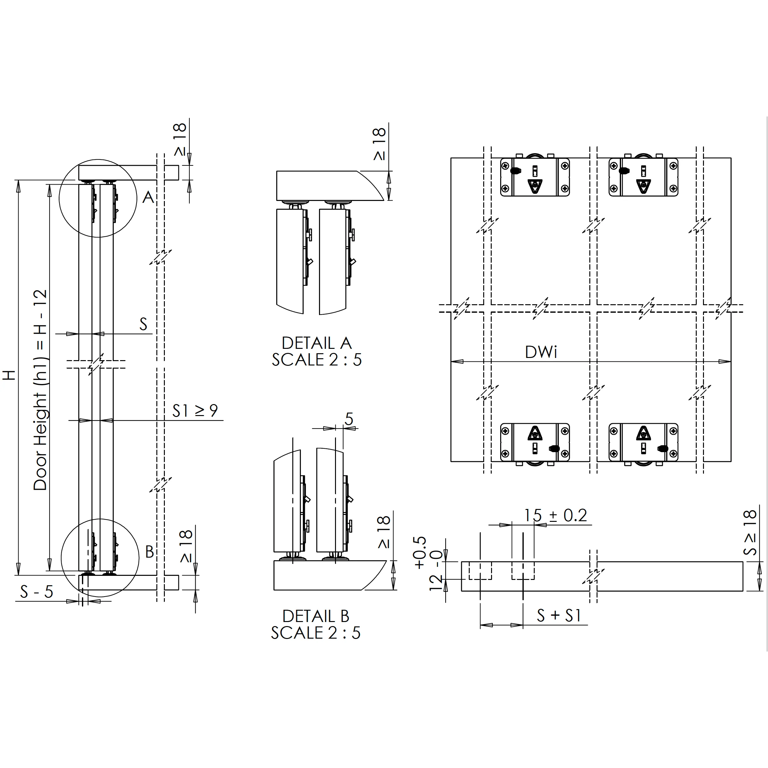Top & Bottom Rolling Triple Wardrobe Door System To Suit 3m Opening With Soft Close and Soft Open - Image 6