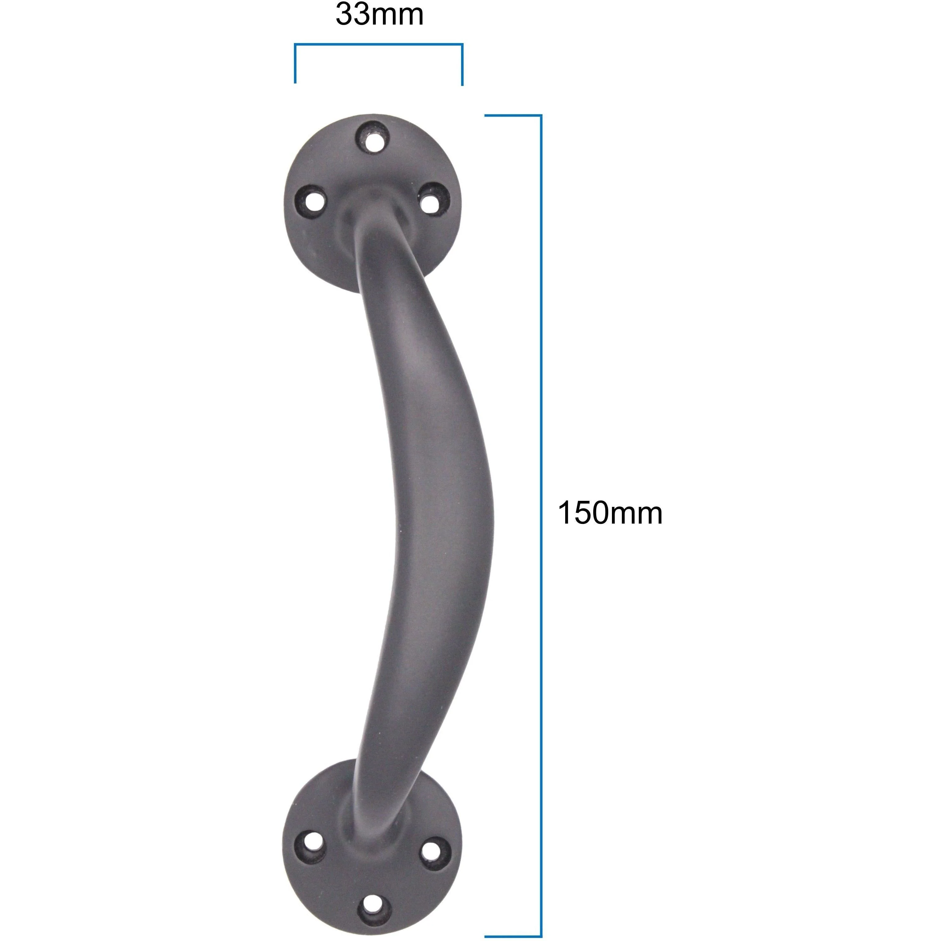 Bow Pattern Pull Handle - 150mm / 6 Inch - Black - Image 3