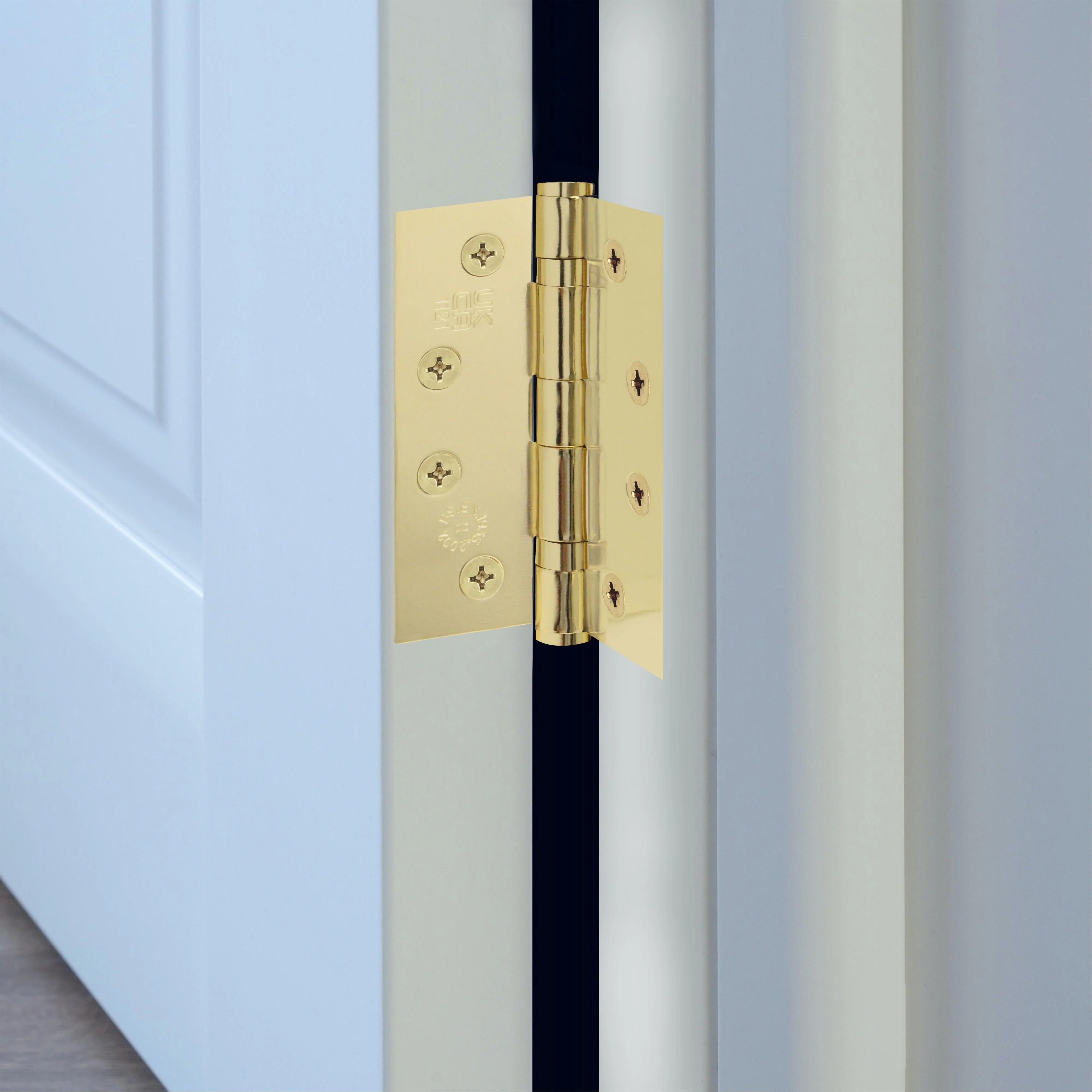 Brass Ball Bearing Raced Hinge - 102x76x3mm - Polished Brass - Image 5