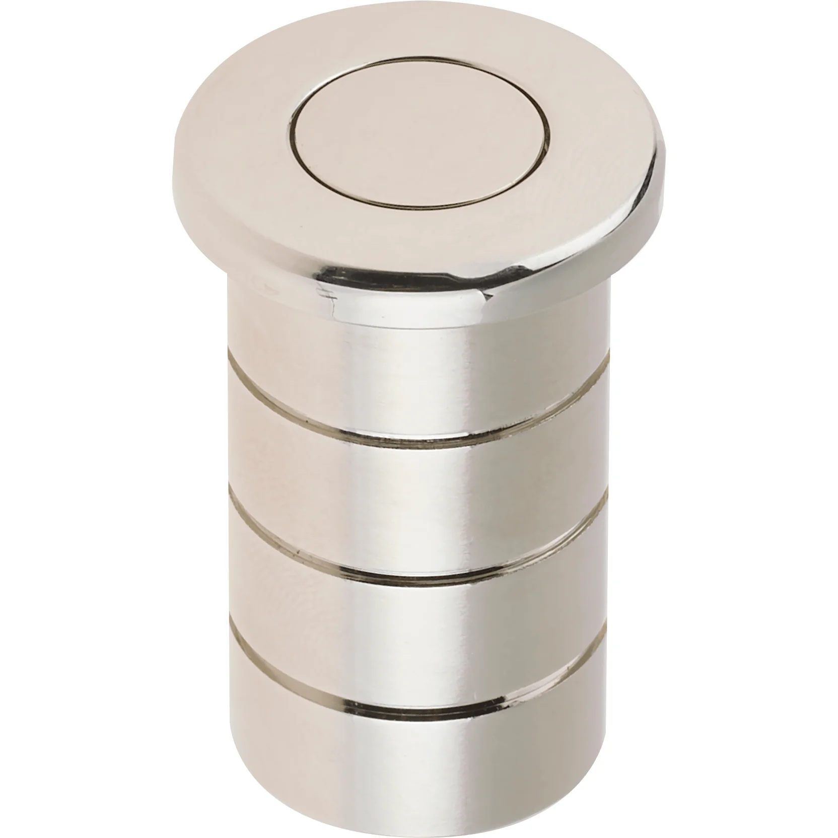 Brass Dust Socket for Flush Bolts - 20 x 25mm - Polished Nickel