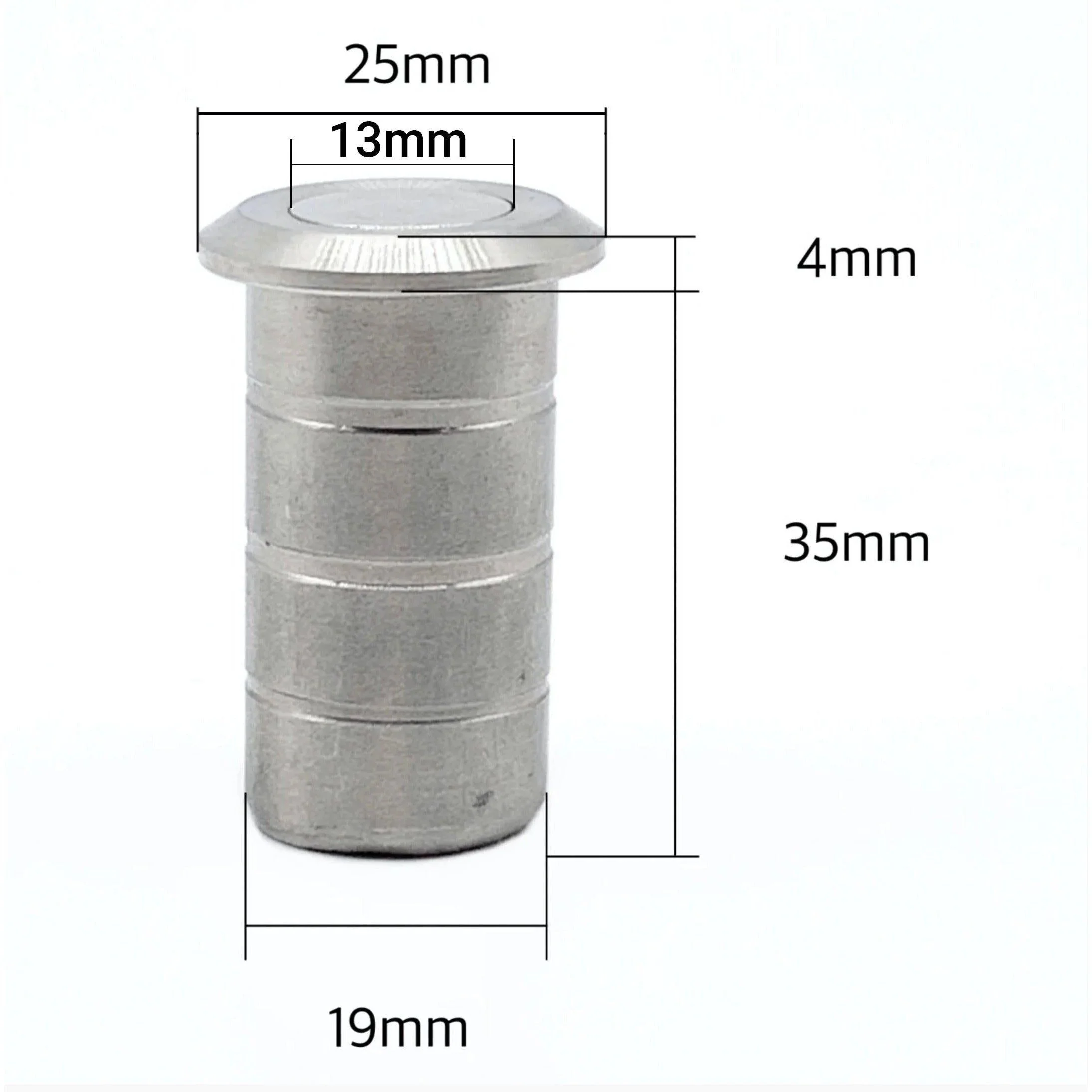 Brass Dust Socket for Flush Bolts - 20 x 25mm - Satin Chrome - Image 2