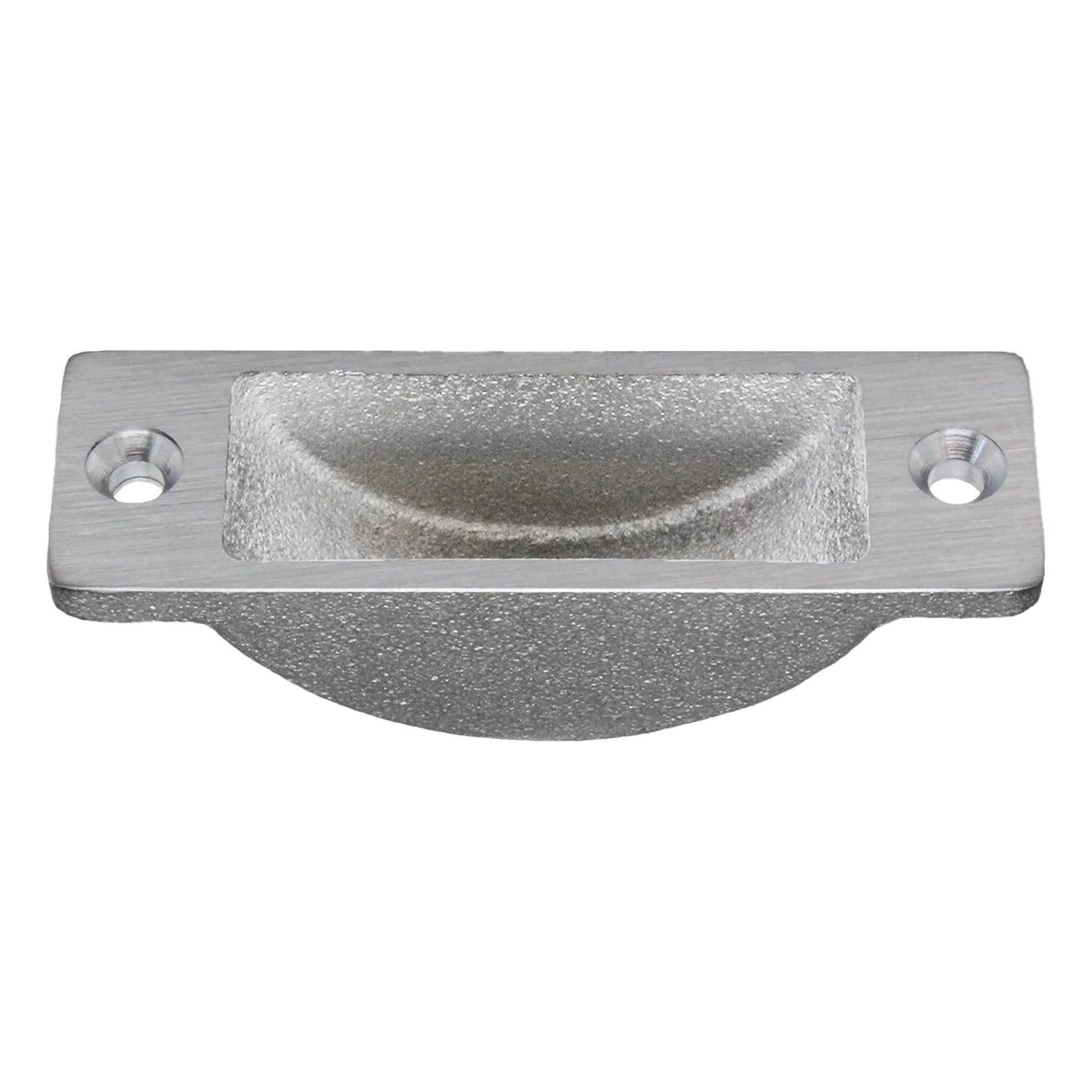 Brass Easy-Clean Dust Socket for Flush Bolt - 62 x 19mm - Satin Chrome