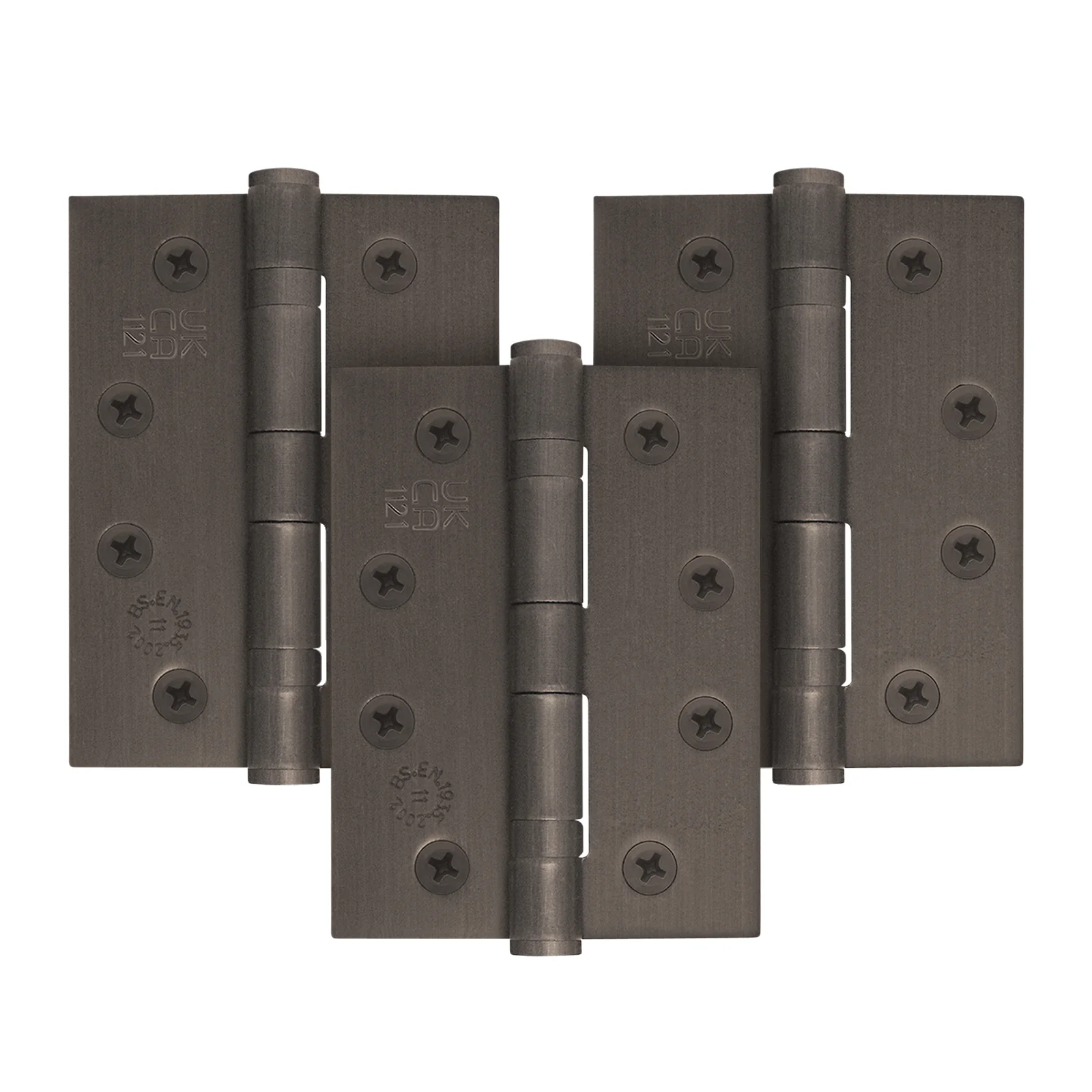 Bronze Fire Door Hinges – 4 Inch/102mm – Grade 11 Steel Ball Bearing – Pack of 3 Hinges