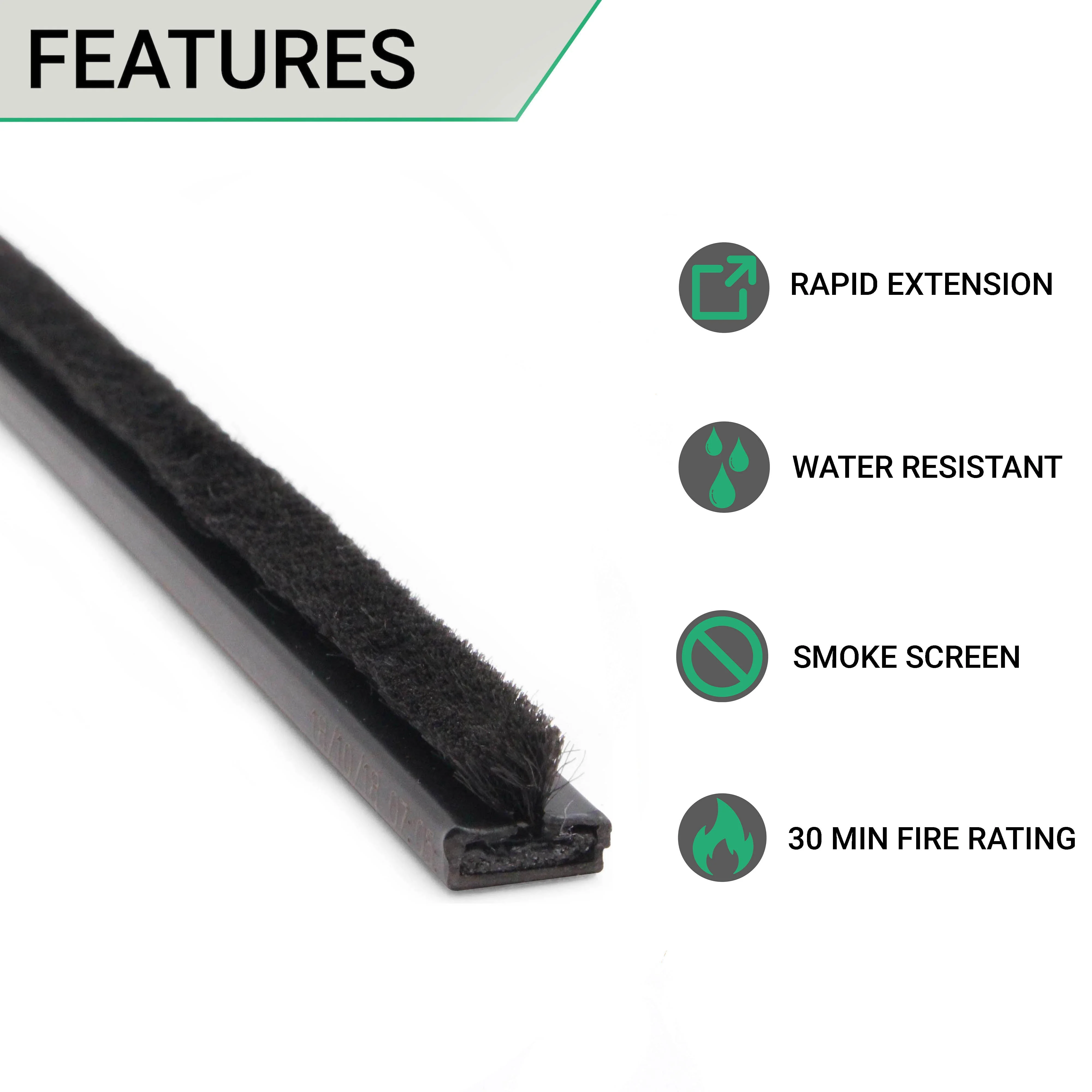 Intumescent Brush Fire & Smoke Seal - 10x4x2100mm - Pack of 10 - Black - Image 2