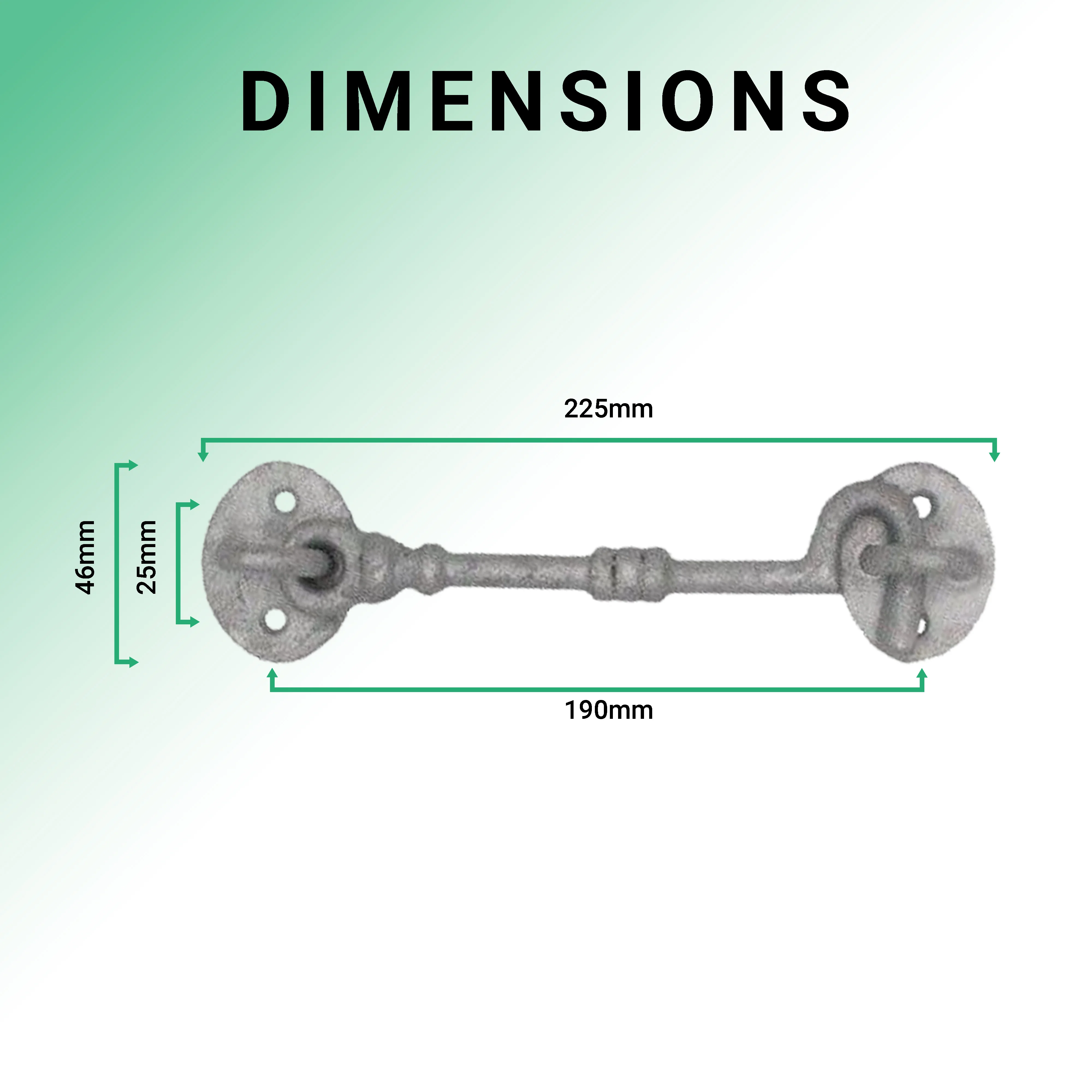 Heavy Duty Cabin Hook and Eye - 200mm - Galvanised - Image 3