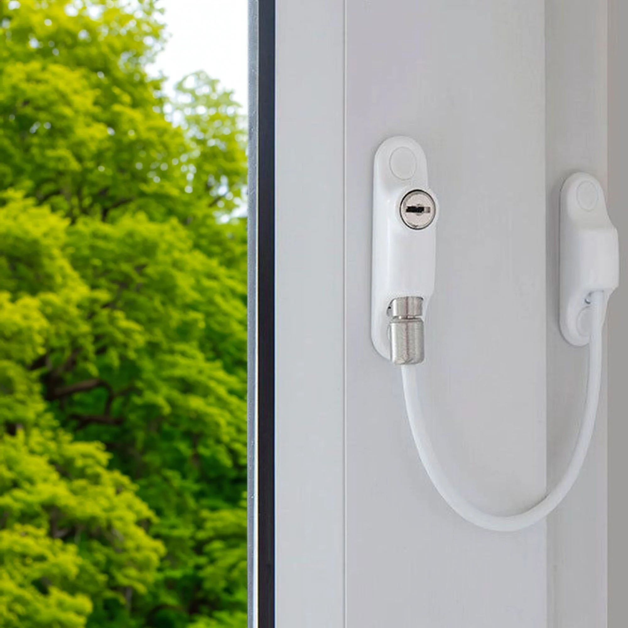 Cable Window Restrictor With Fixings - BS EN 1435 Tested - White - Image 4