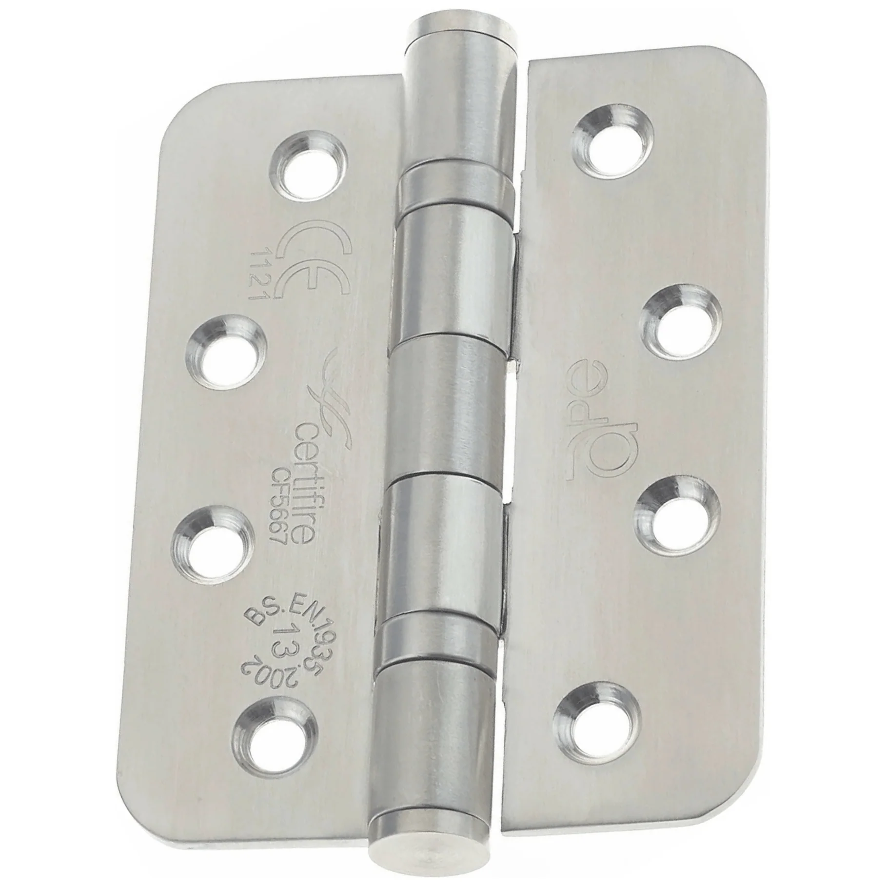 Case 40 Packs of 3 Fire Door Hinges 4" Stainless Steel Grade 13 Radius Corner - 102x76x3mm - Image 4