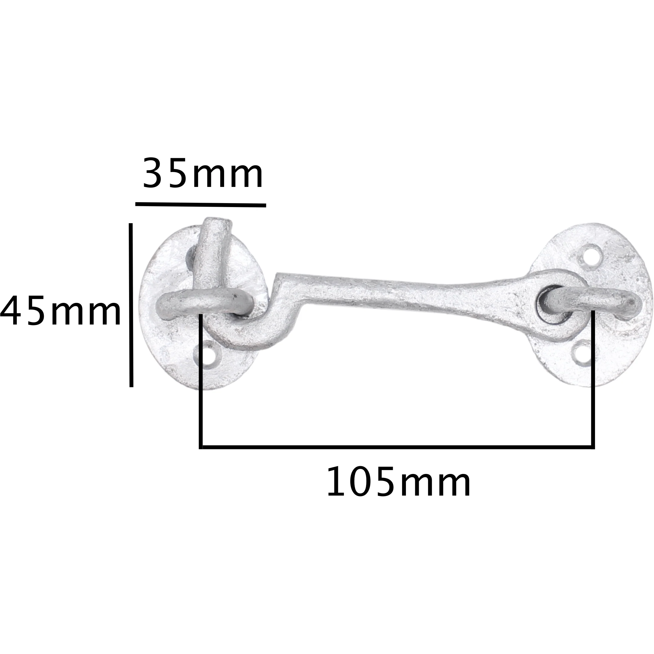 QUALITY Cast Iron Cabin Hook - 4 inch - Galvanised - Image 4