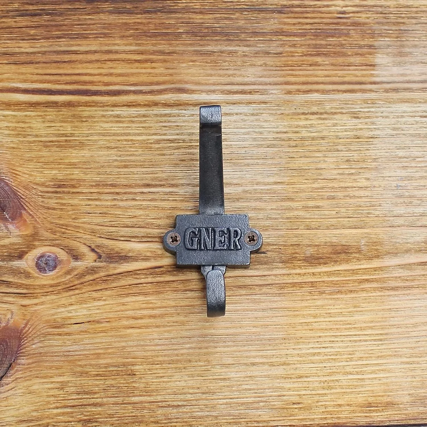 Cast Iron Double Coat Hook GNER Vintage Railway Hand Forged Self Coloured with Screws - Image 4