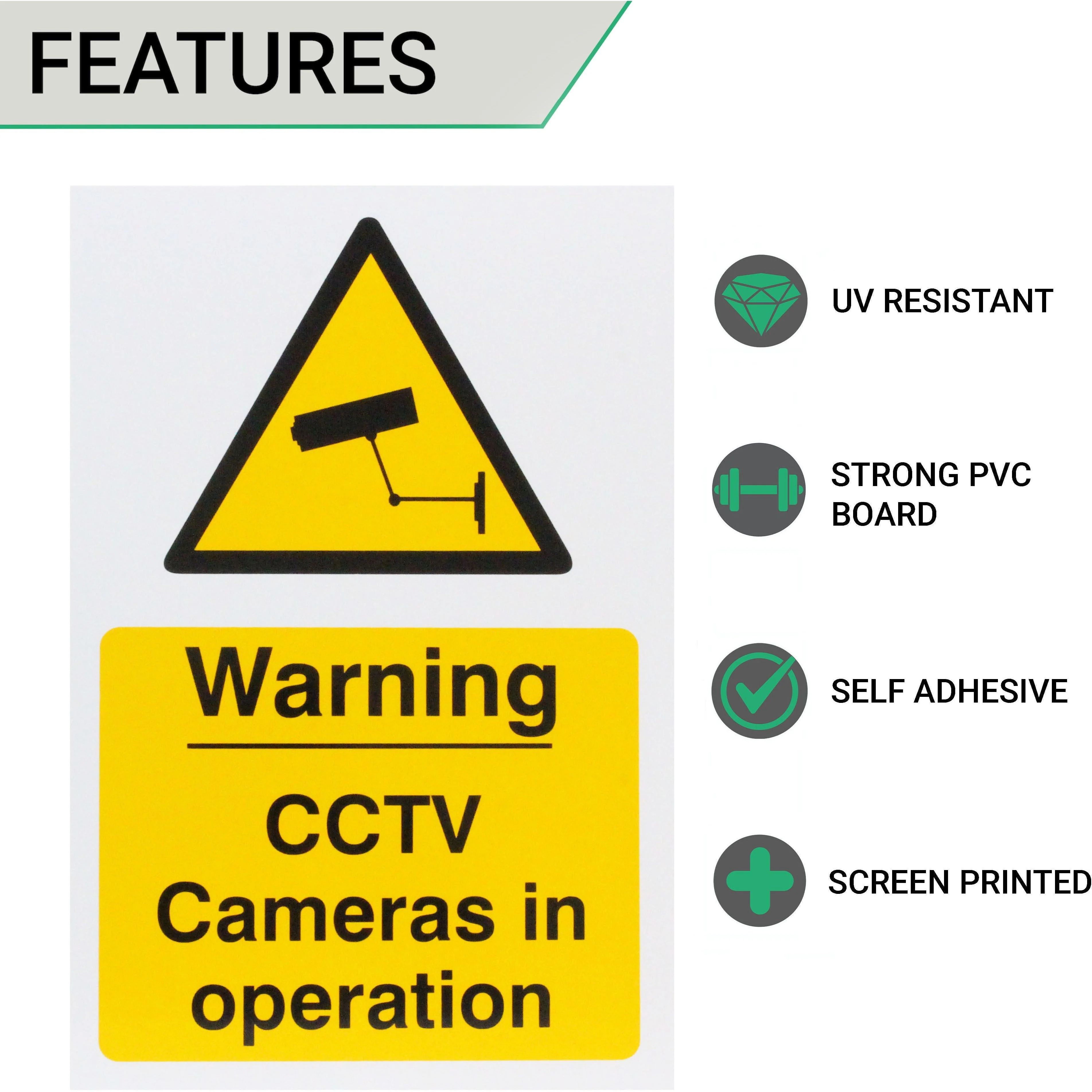 CCTV Cameras in Action 200x300mm Self Adh Semi Rigid PVC - Image 2