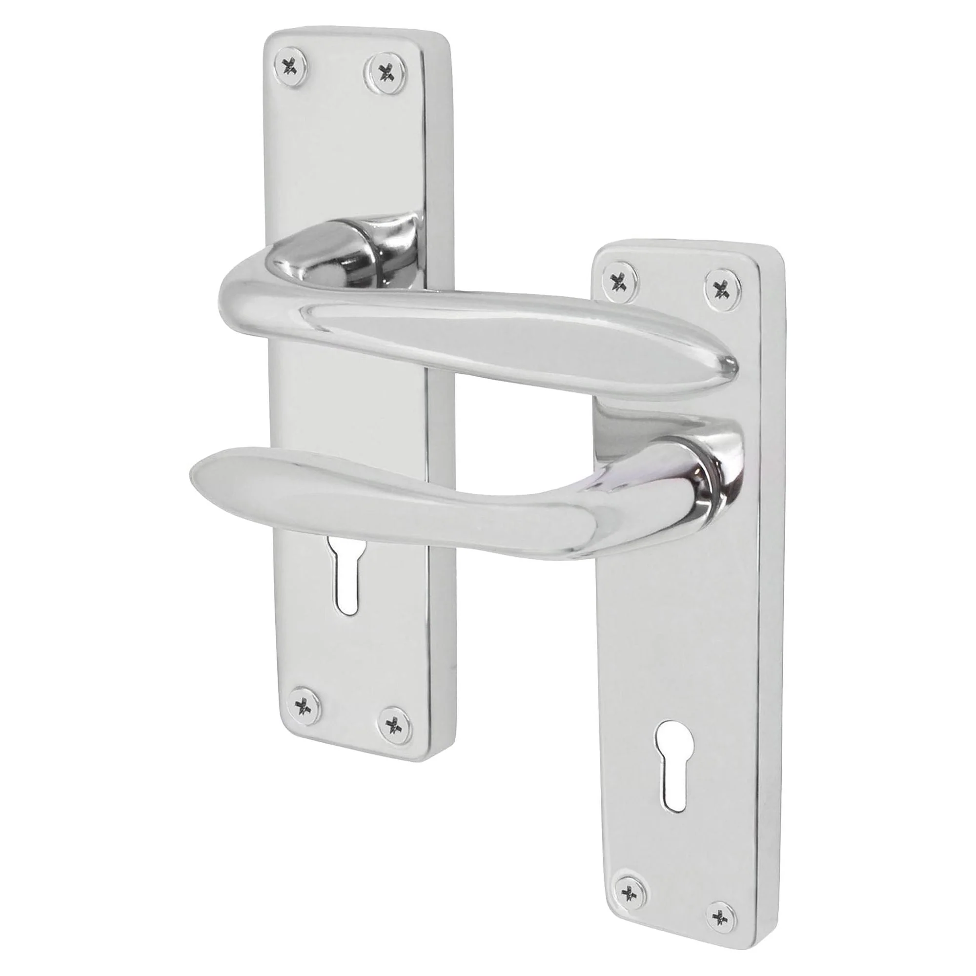 Sassari Polished Chrome Lever Door Handle Pack - BS3621 5 Lever Sashlock - Image 2