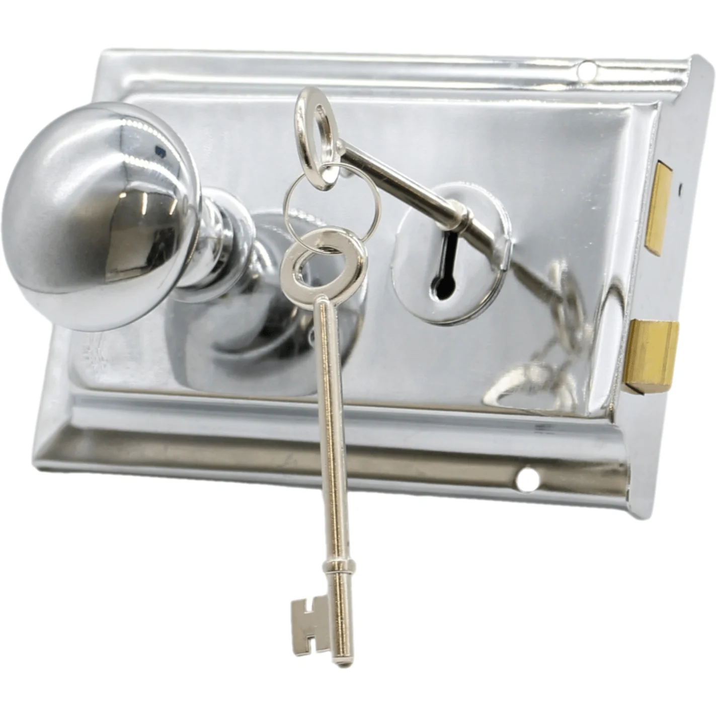 Chrome Rim Lock and Escutcheon Kit - Image 3