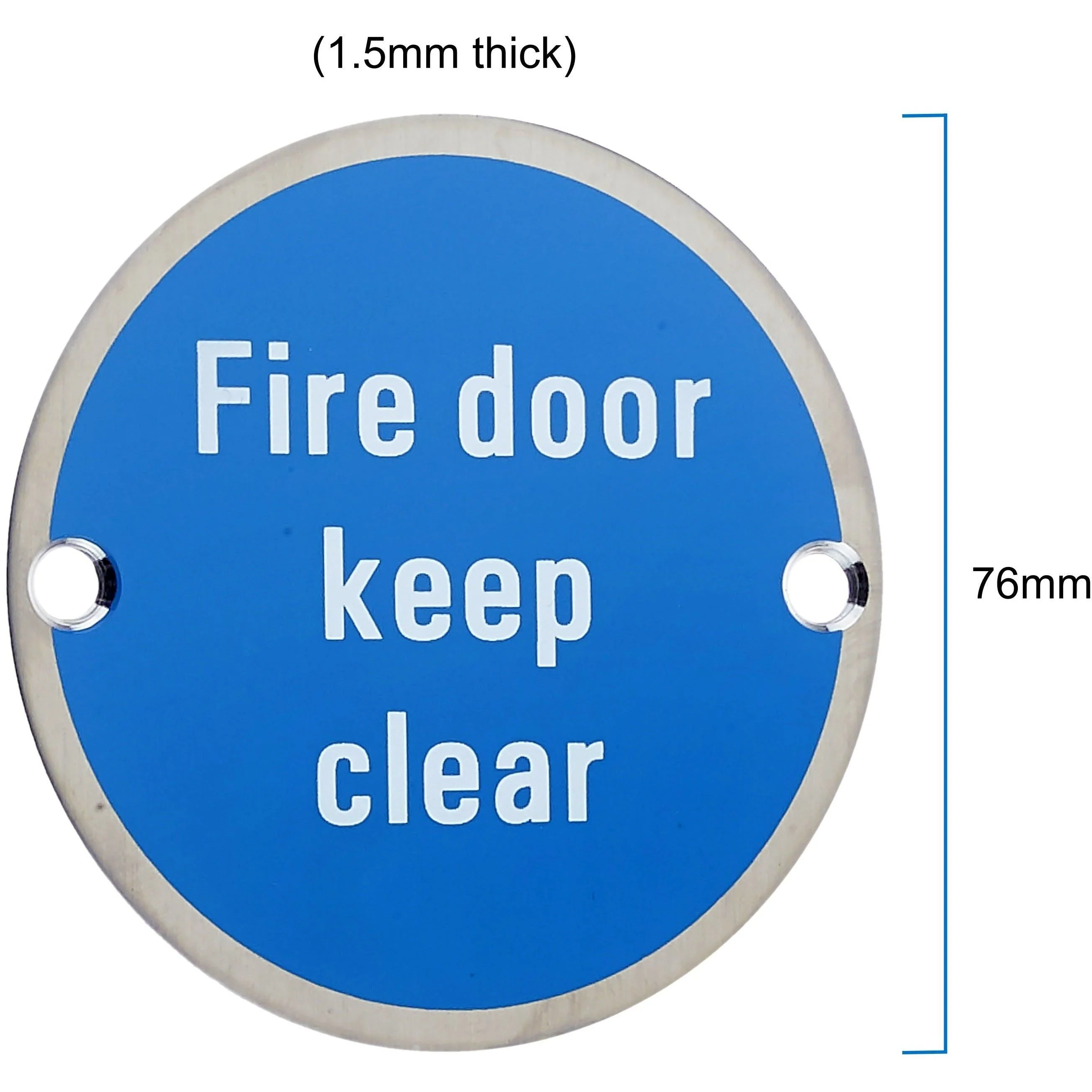 Circular Disc Fire Door Signage - 76mm x 1.5mm - Screw Fixed - Fire Door Keep Clear - Image 3
