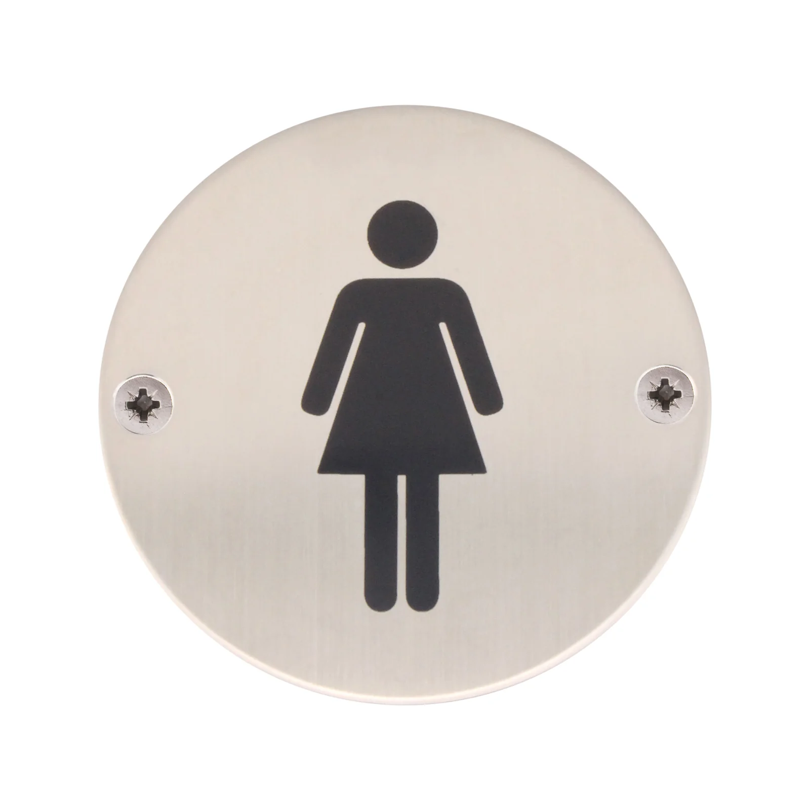 Circular Disc Navigation Signage - 76mm x 1.5mm - Screw Fixed - Female
