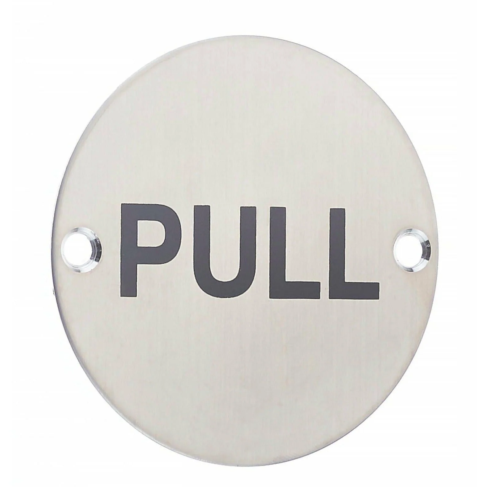 Circular Disc Navigation Signage - 76mm x 1.5mm - Screw Fixed - Pull