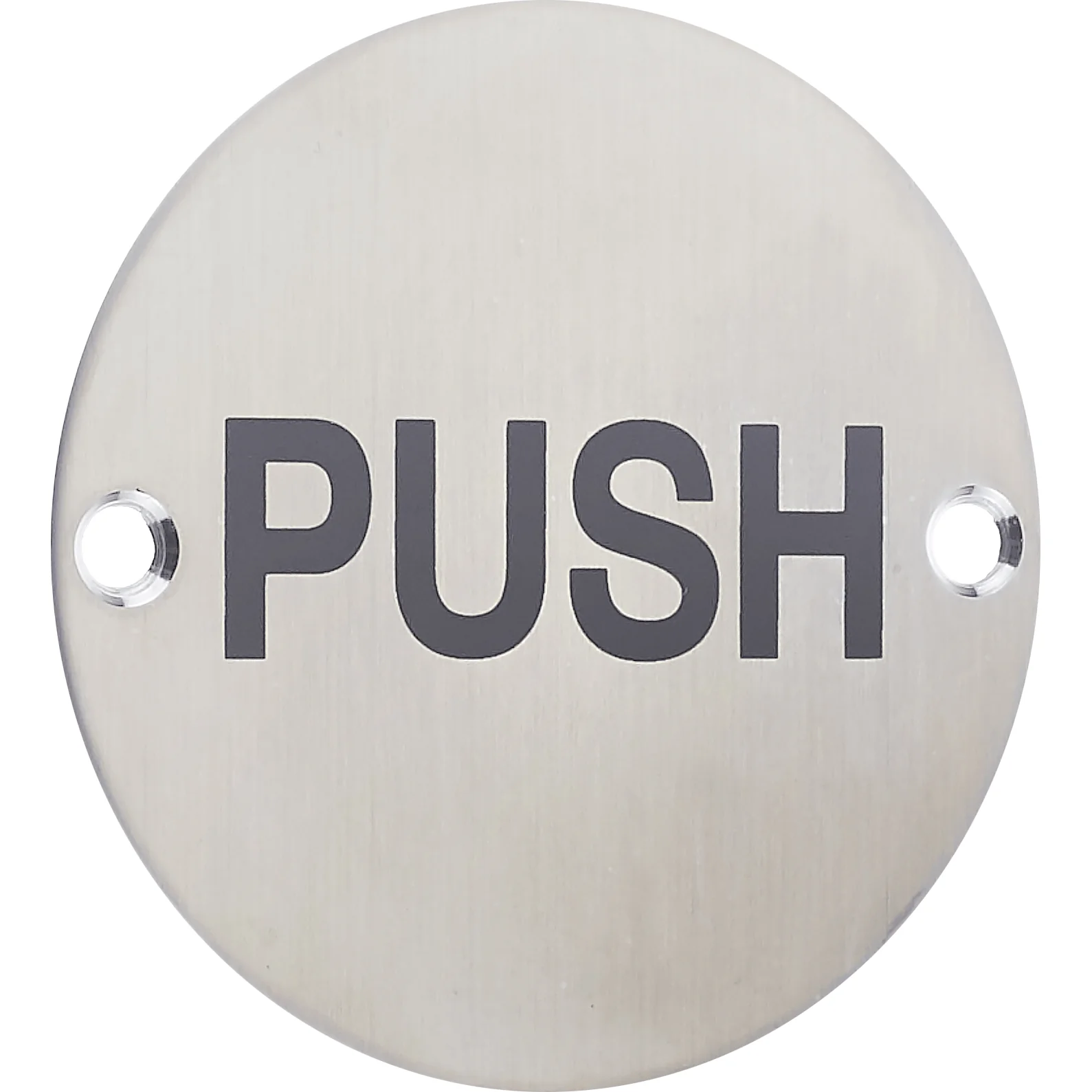 Circular Disc Navigation Signage - 76mm x 1.5mm - Screw Fixed - Push