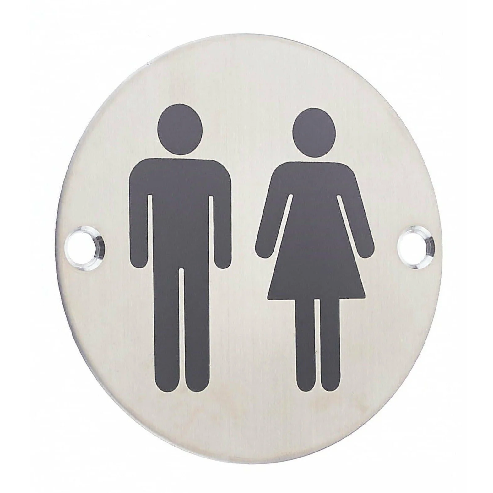 Circular Disc Navigation Signage - 76mm x 1.5mm - Screw Fixed - Unisex - Image 2