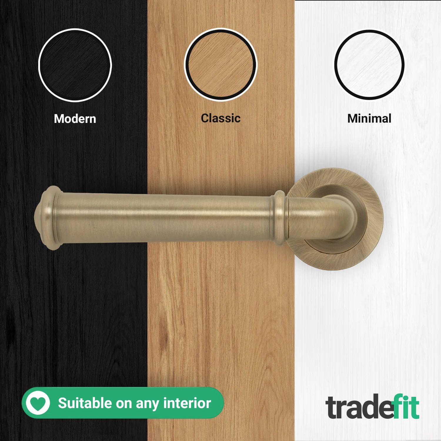 Claro Antique Brass Lever on Rose Door Handle Kit - Medium Duty FD30/60 - 76mm Latch - Image 7