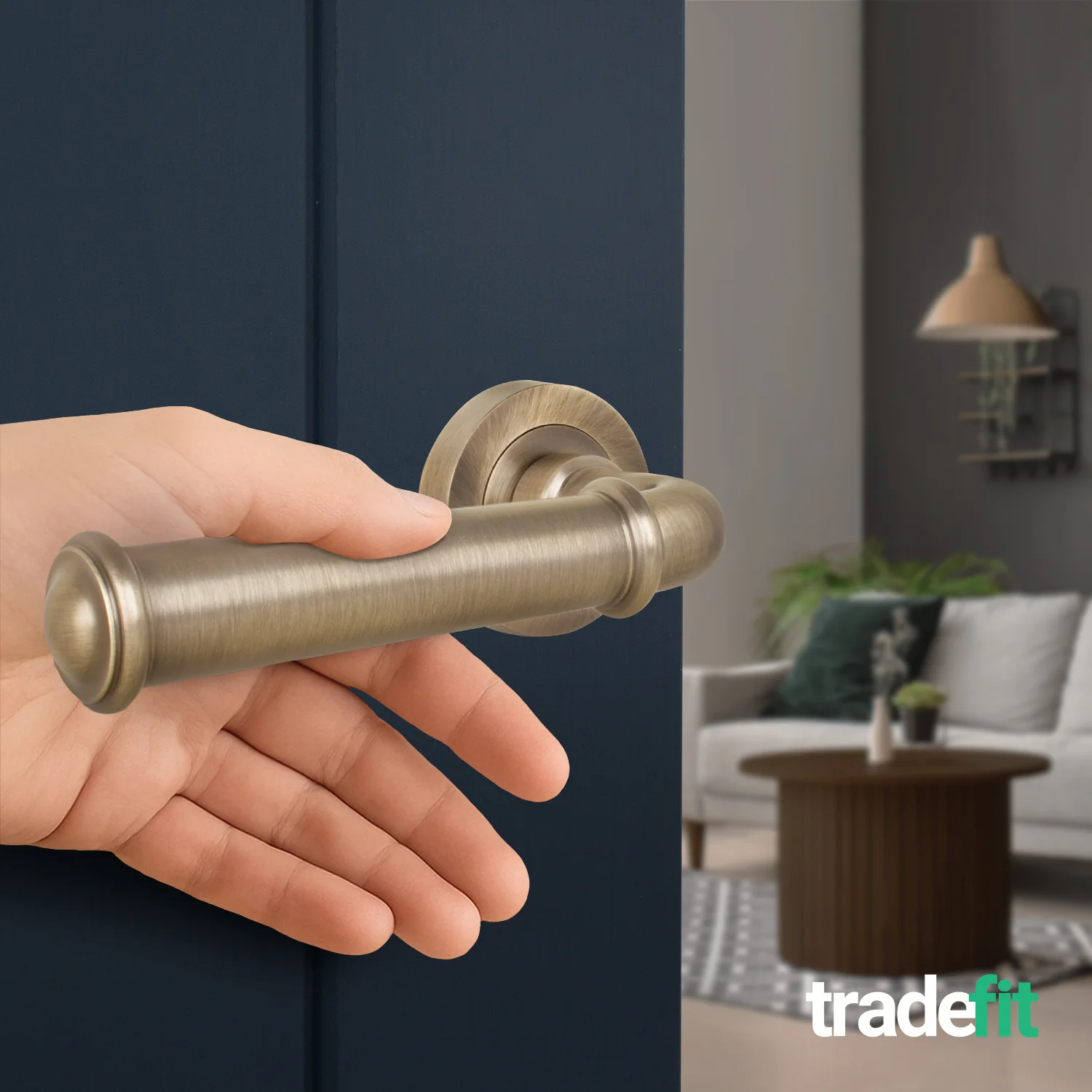 Claro Antique Brass Lever on Rose Door Handles - Heavy Duty - FD30/60 Rated - Image 5