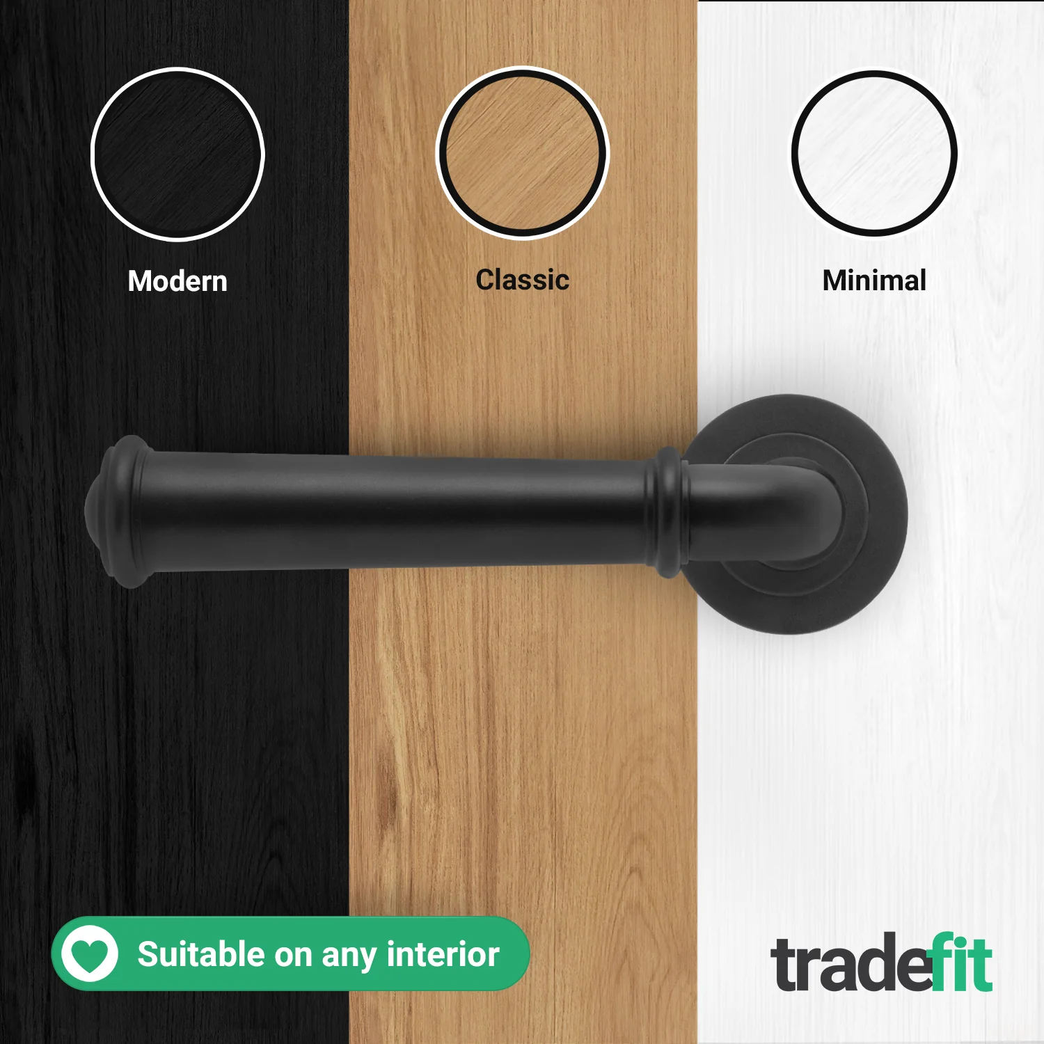 Claro Matt Black Lever on Rose Door Handle Kit - Medium Duty FD30/60 - 80mm Euro Sashlock and Double Cylinder - Master Keyed - Image 7