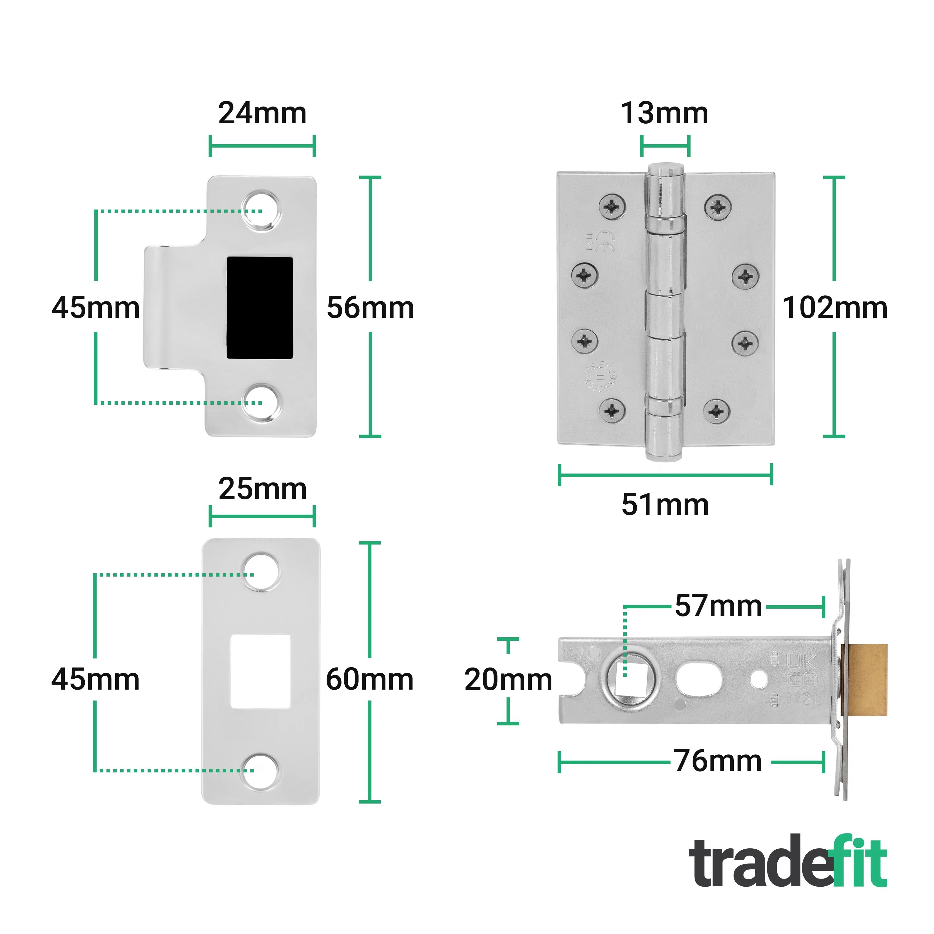 Claro Polished Chrome Lever on Rose Door Handle Kit - Medium Duty FD30/60 - 76mm Latch - Image 5