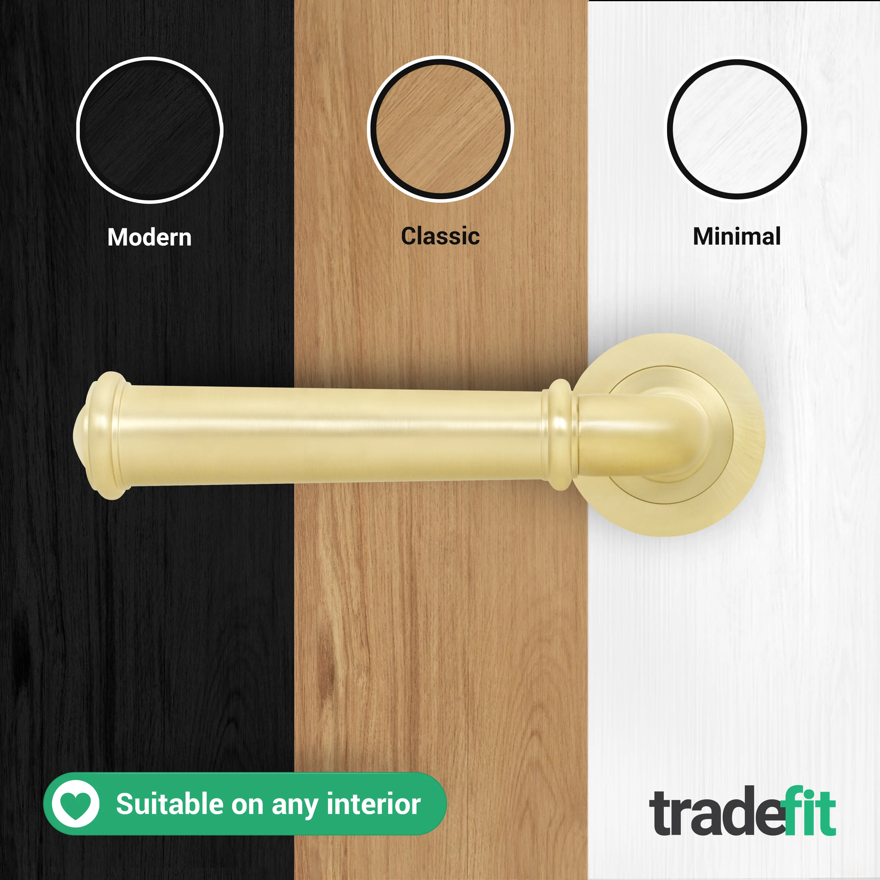 Claro Satin Brass Lever on Rose Door Handle Kit - Medium Duty FD30/60 - 80mm Euro Sashlock and Double Cylinder - Master Keyed - Image 7