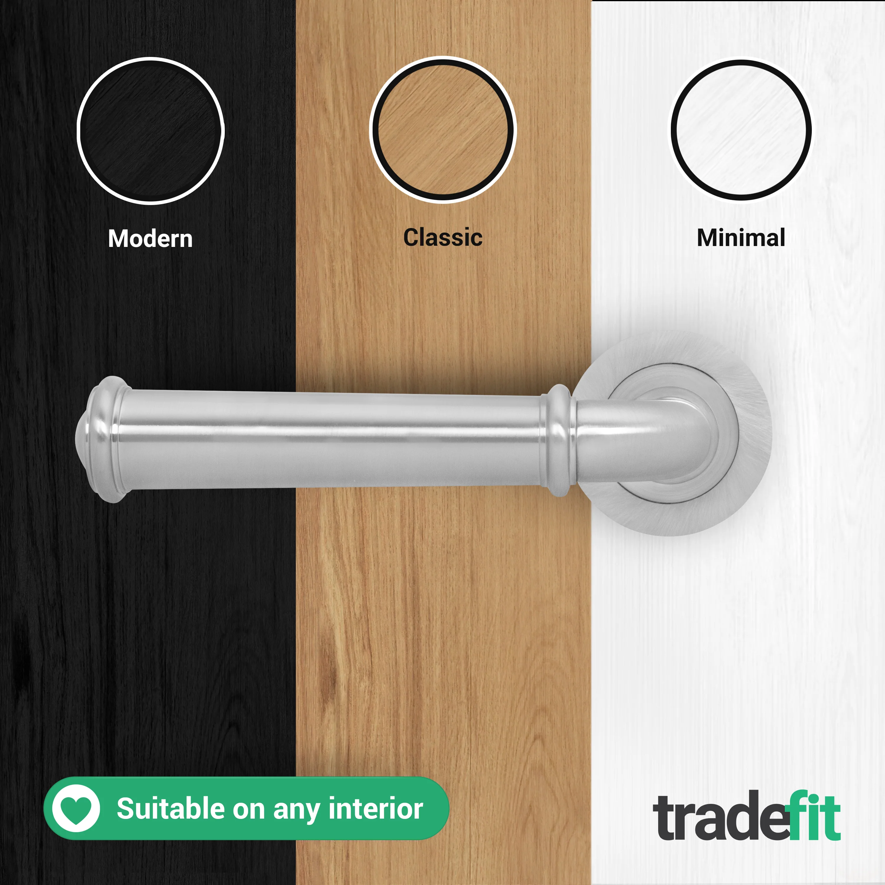 Claro Satin Nickel Lever on Rose Door Handle Kit - Medium Duty FD30/60 - 80mm Euro Sashlock and Thumbturn Cylinder - Keyed to Differ - Image 7
