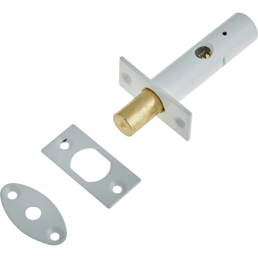 Concealed Door Security Rack Bolt - 61mm - White