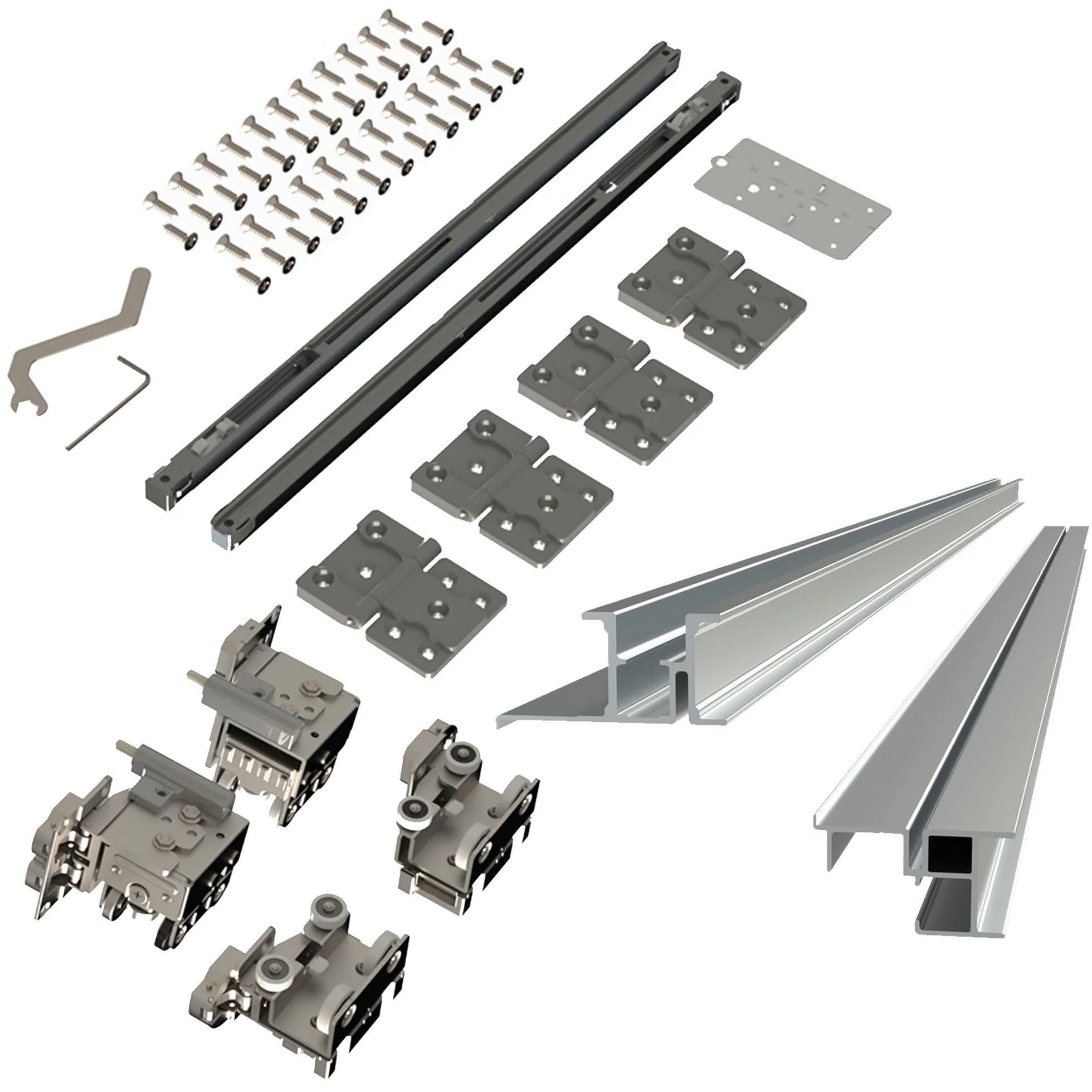 Concealed Sliding Folding Wardrobe Door Kit - 2 Door kit - To Suit 3m Opening