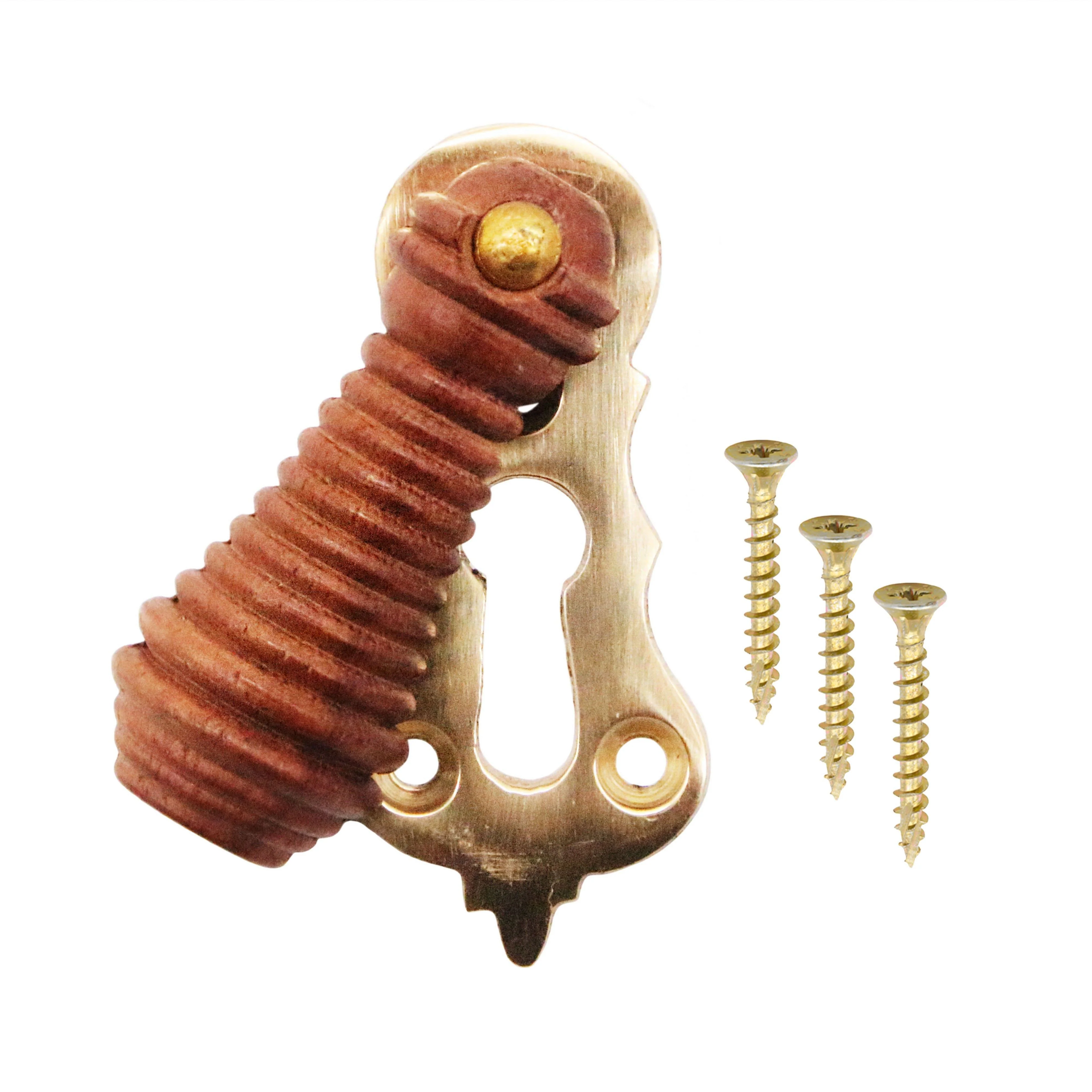 Beehive Wooden Keyhole Reeded Cover Escutcheon Rosewood Each