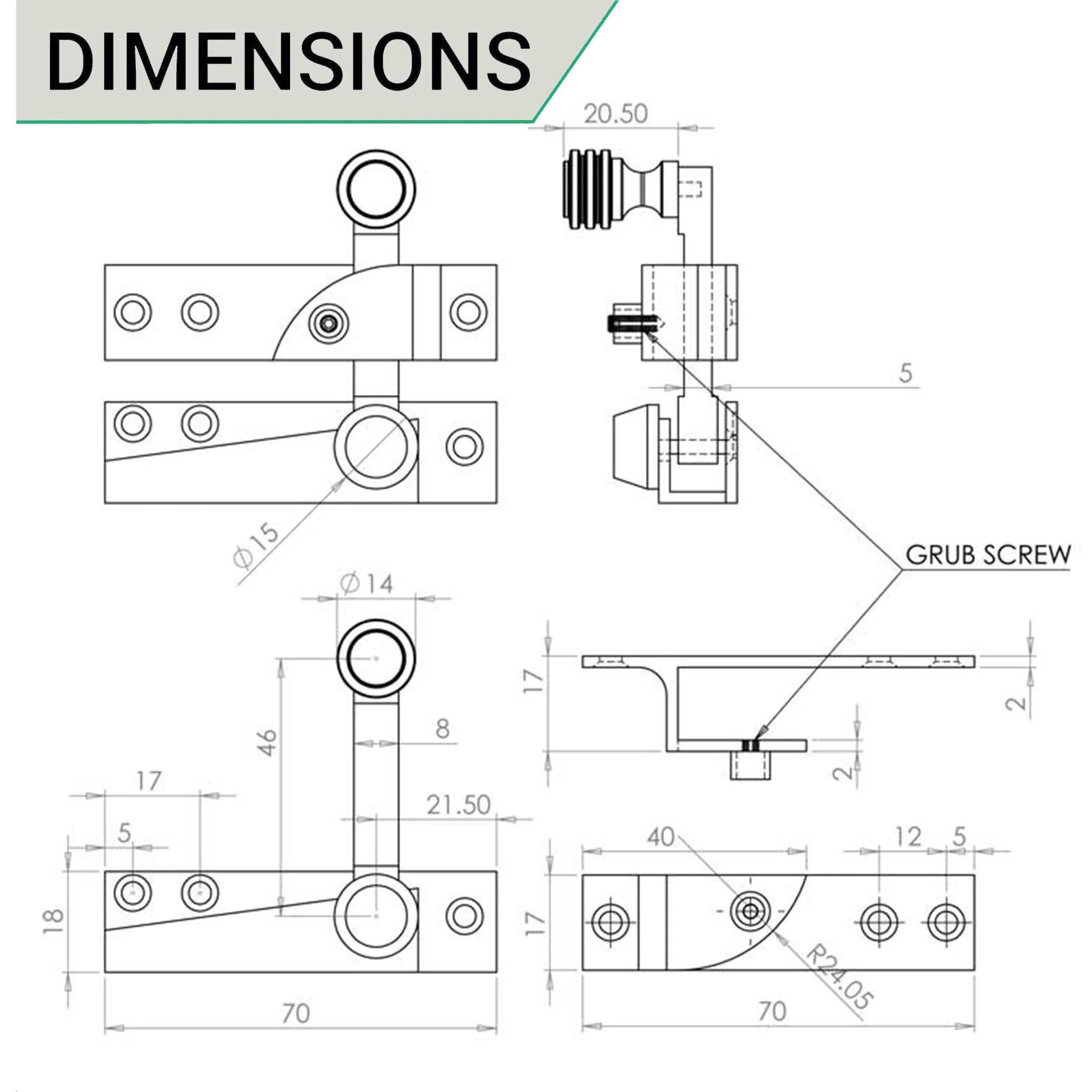 Beehive Lockable Sash Window Fastener - Satin Chrome - Image 3