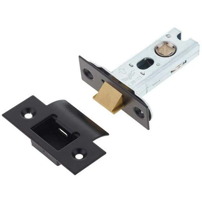 2.5 inch/64mm Bolt Through Fire Rated Tubular Latch - 44mm Backset - Matt Black