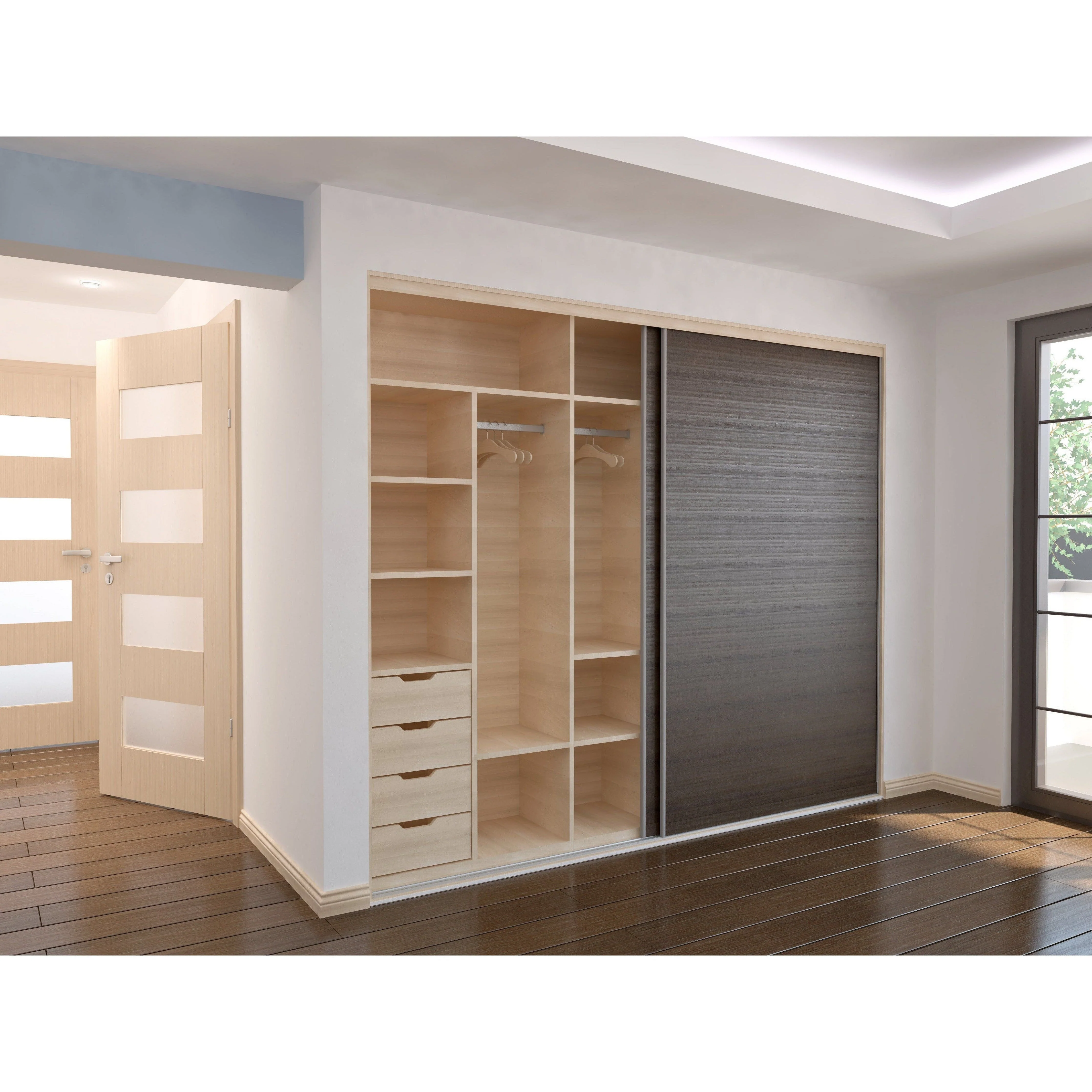 Top & Bottom Rolling Triple Wardrobe Door System To Suit 2m Opening With Soft Close and Soft Open - Image 4