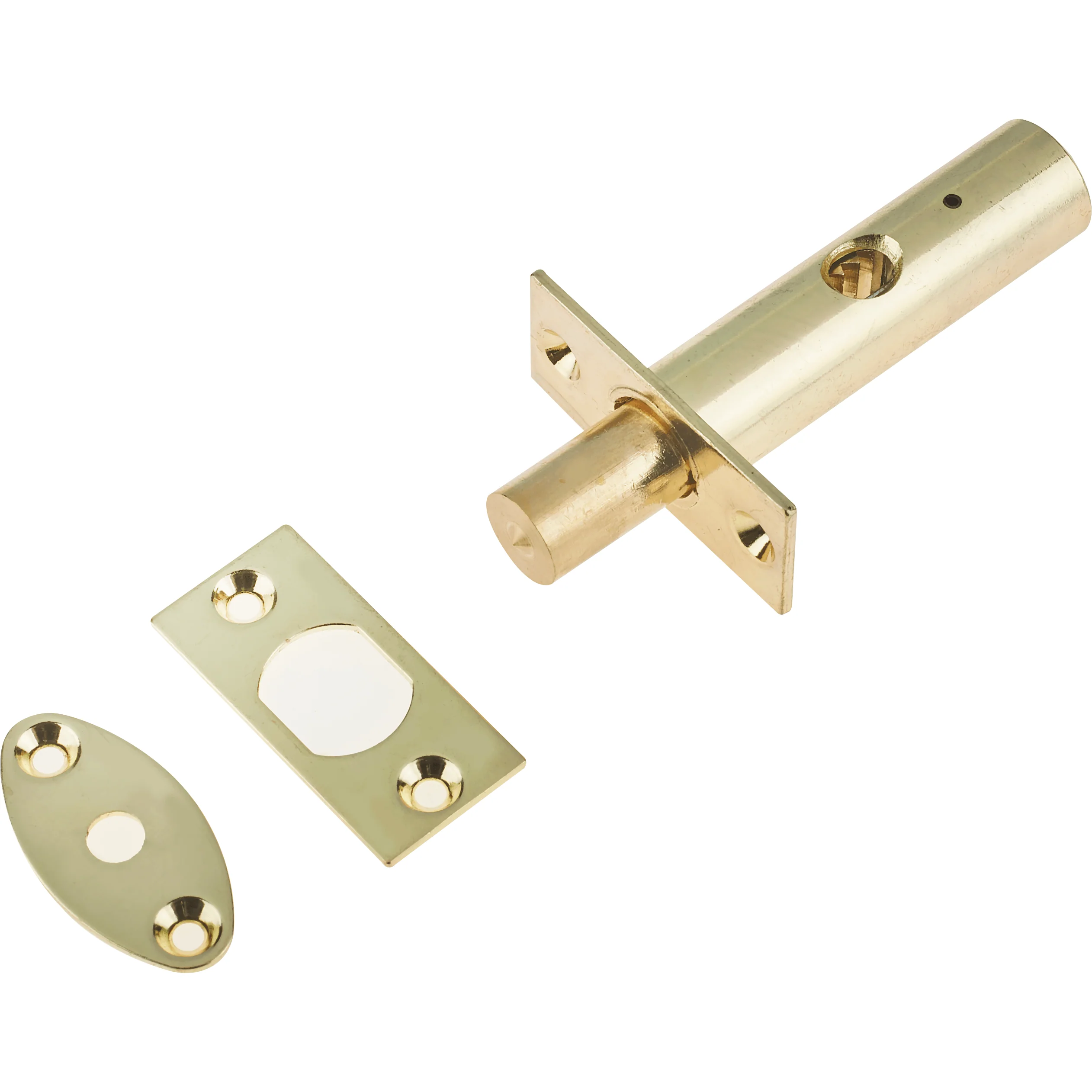Concealed Door Security Rack Bolt - 61mm - Brass